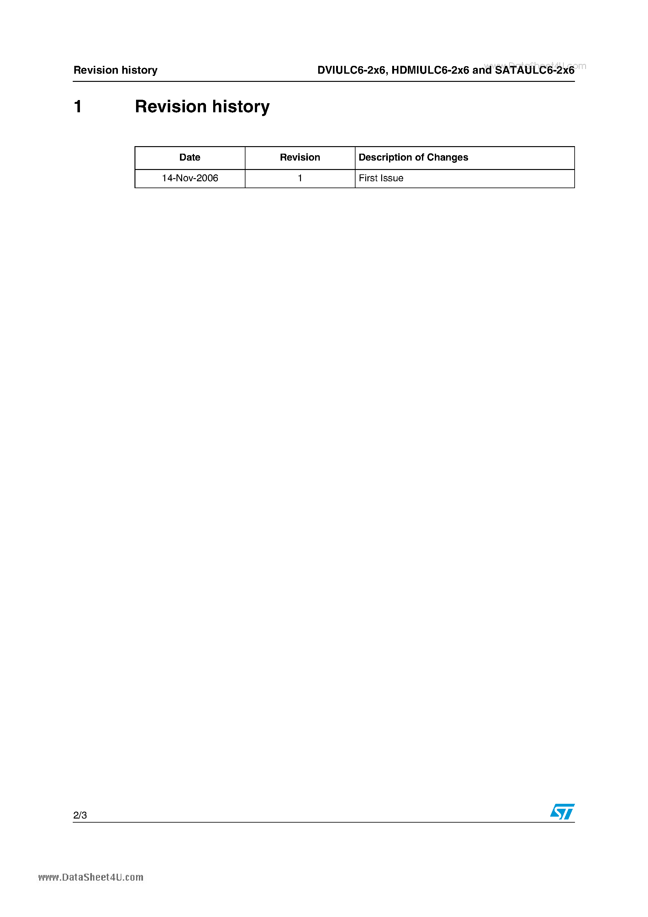 Datasheet SATAULC6-2X6 - Ultra Low Capacitance 2 line ESD protection page 2