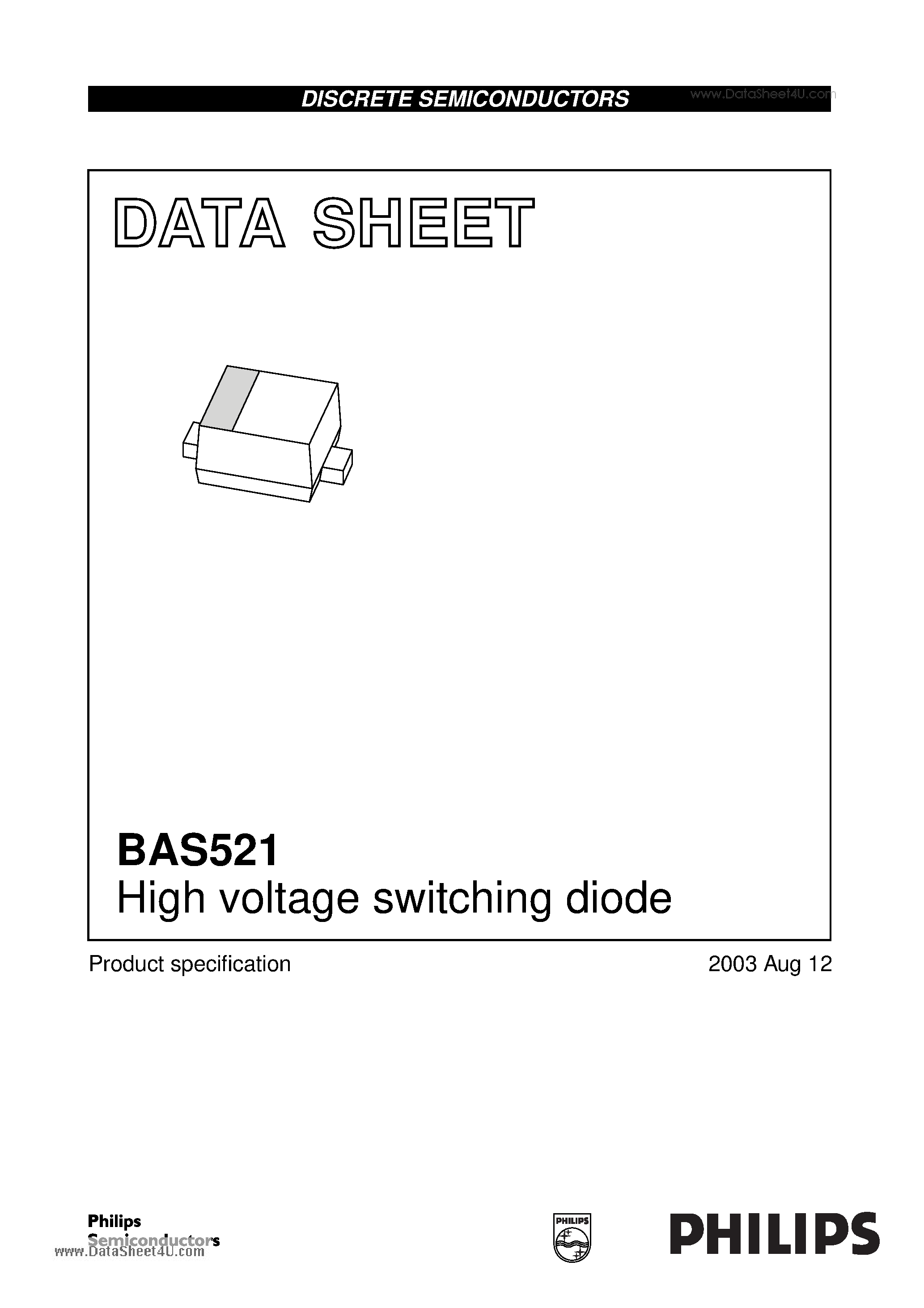 Datasheet BAS521 - High voltage switching diode page 1