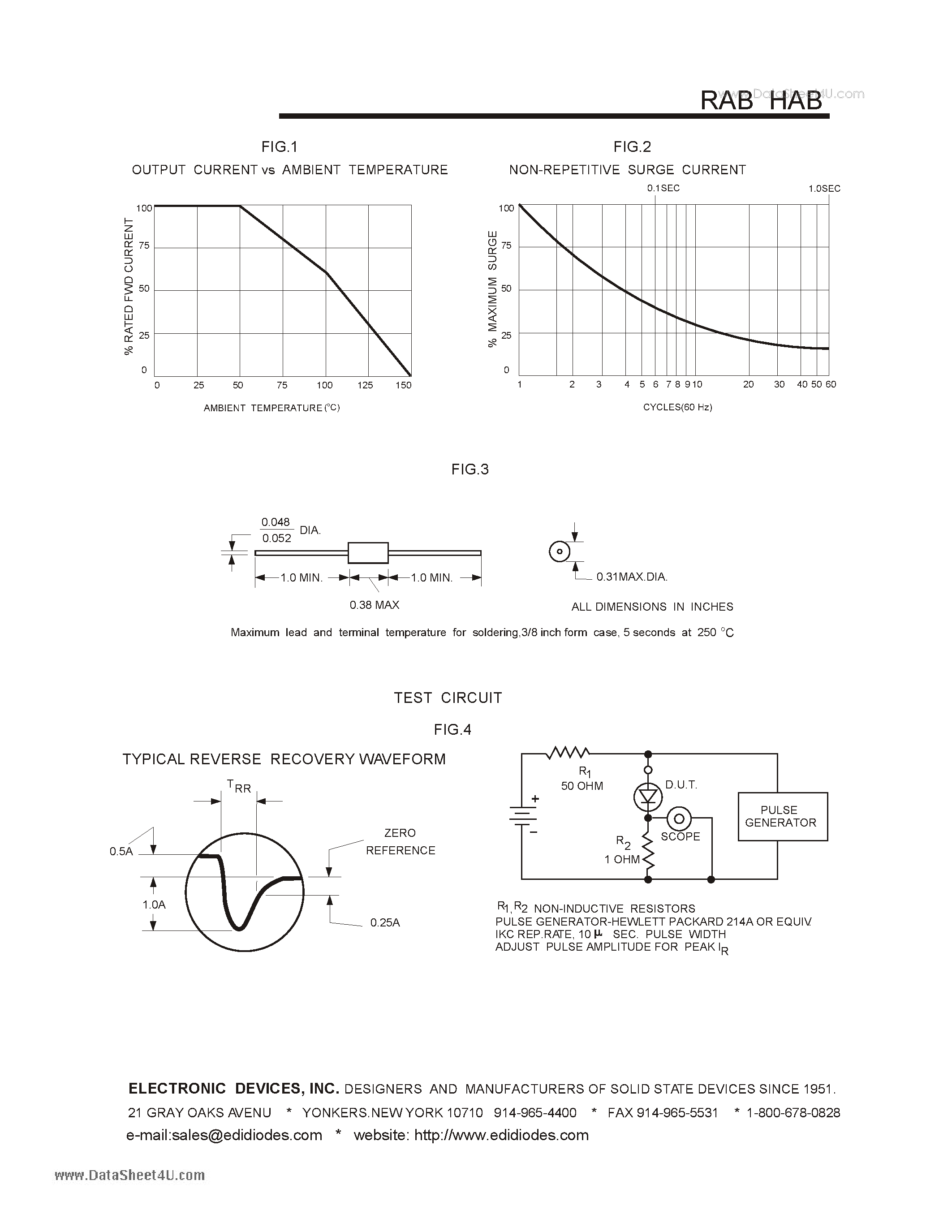 Даташит HAB - 3 AMPERE AXIAL LEAD RECTIFIERS страница 2
