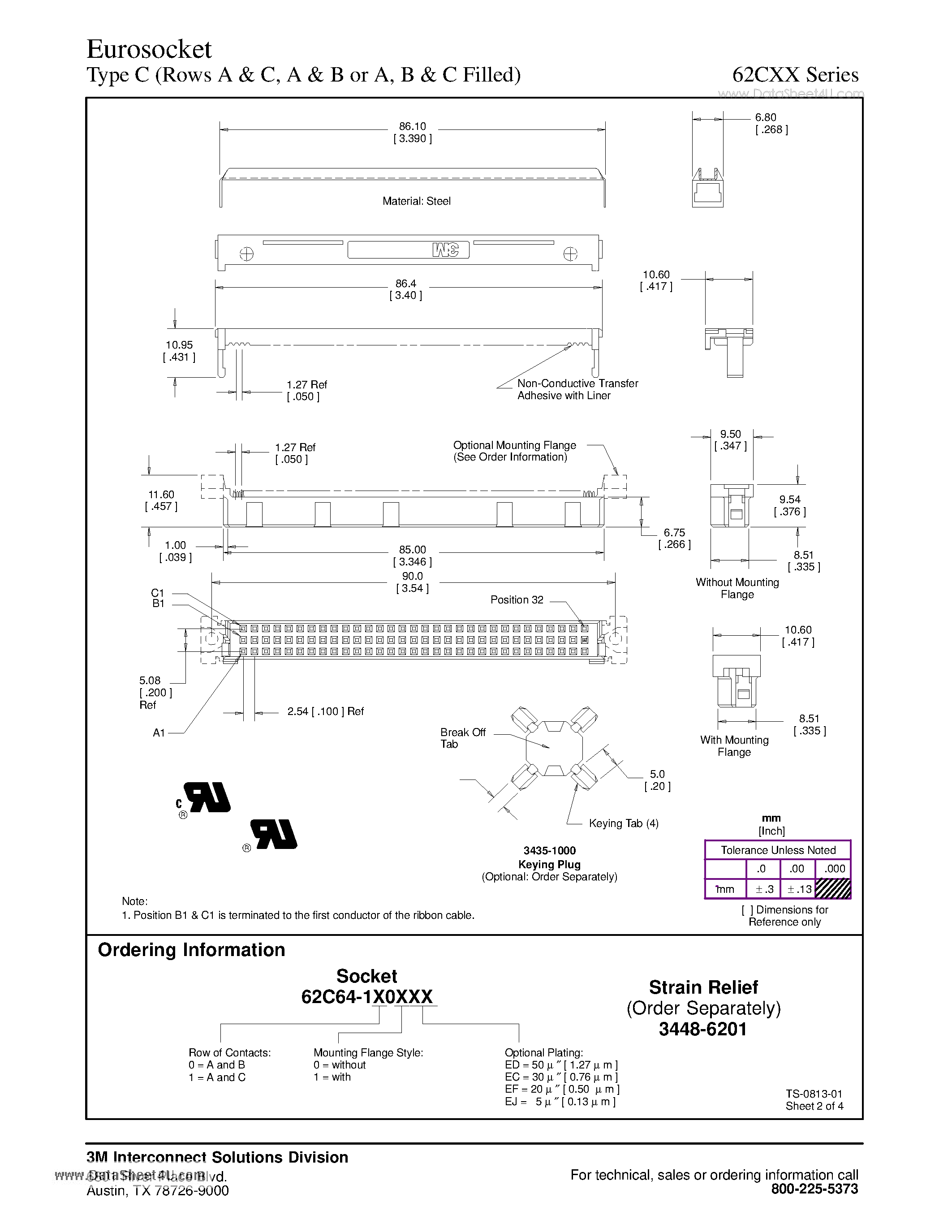 Даташит 62C64 - Eurosocket Type C страница 2