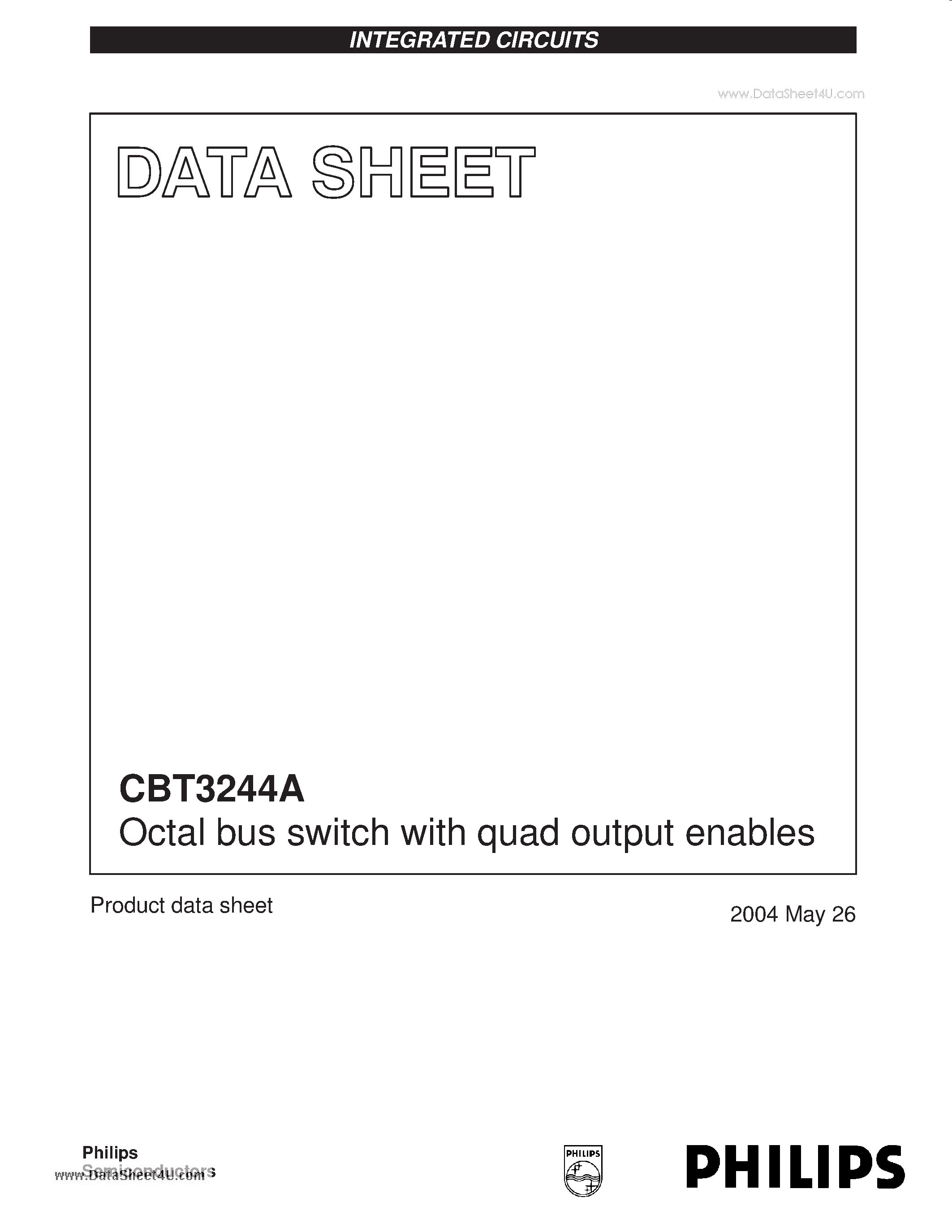 Даташит на микросхему CBT3244A страница 1 Даташит CBT3244A - Octal bus switch страница 1