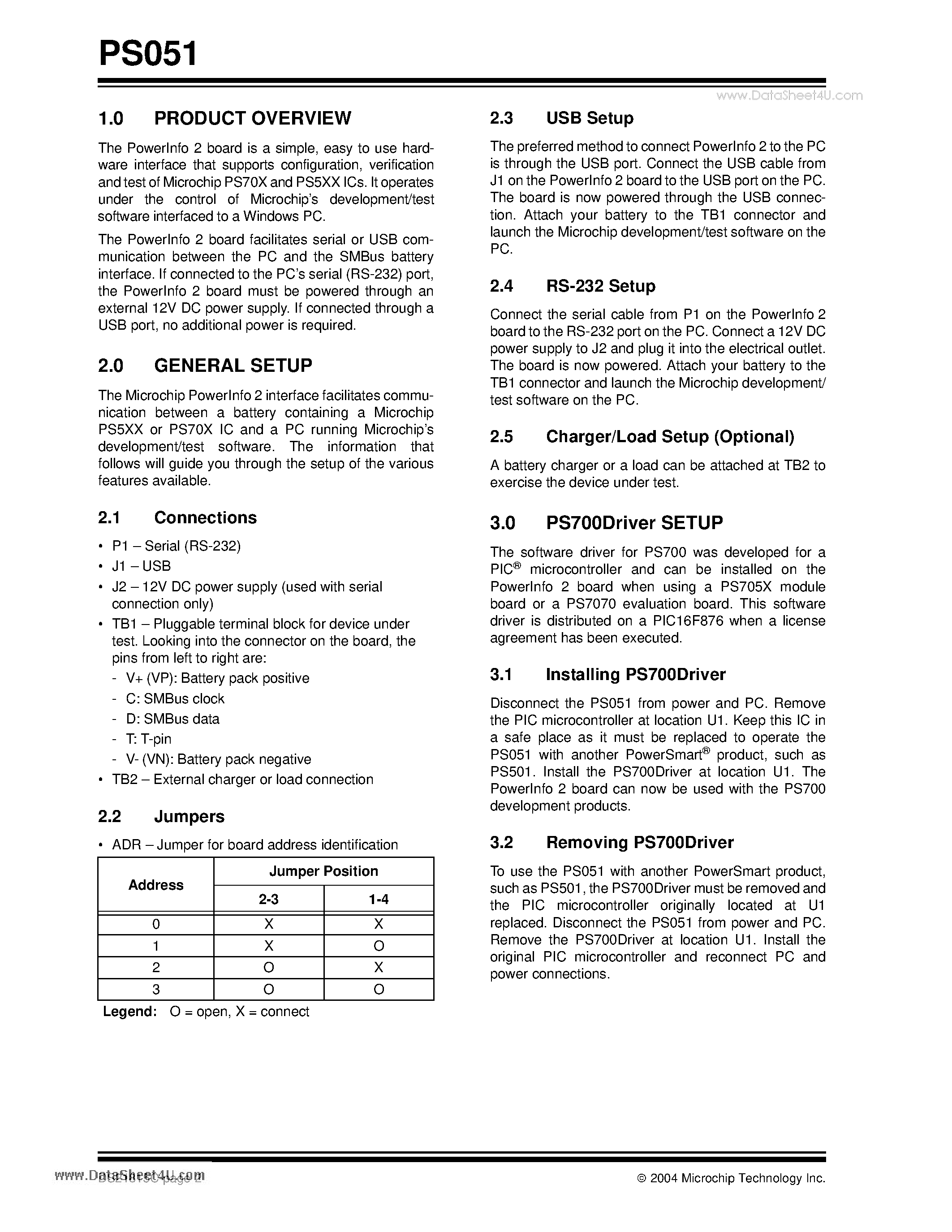 Datasheet PS051 - PowerInfo 2 Configuration Interface page 2