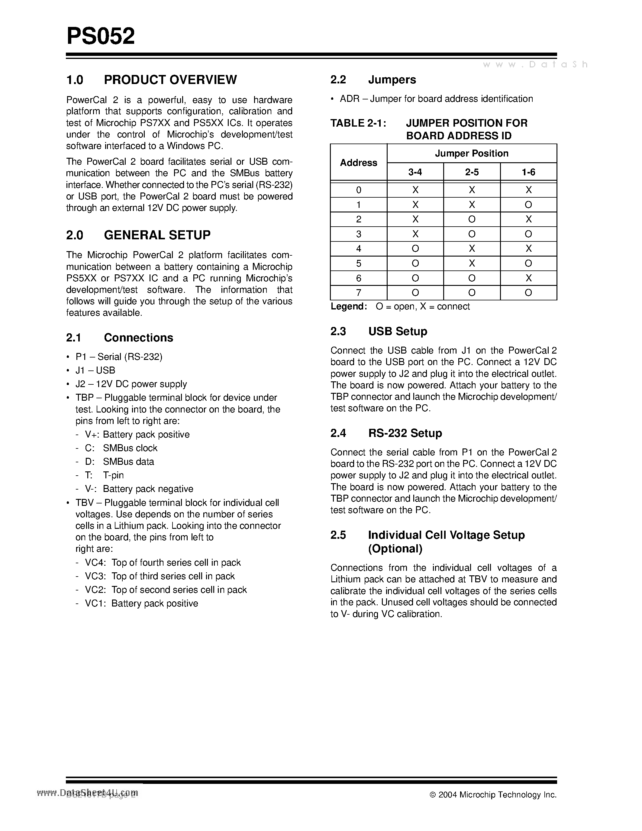 Datasheet PS052 - PowerCal 2 Calibration Platform page 2