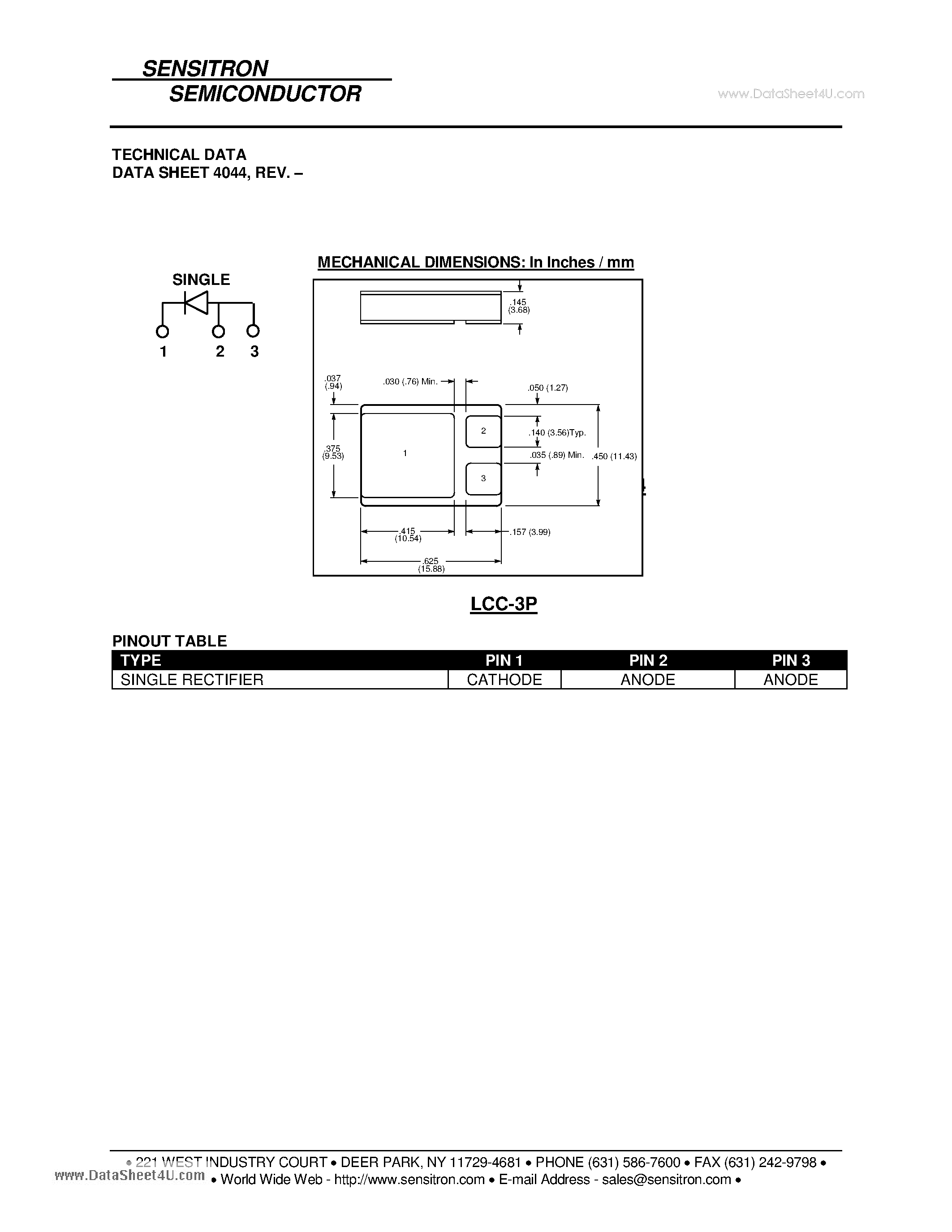 Datasheet SHD119622 page 2 Datasheet SHD119622 - HERMETIC POWER SCHOTTKY RECTIFIER Very Low Forward Voltage Drop page 2