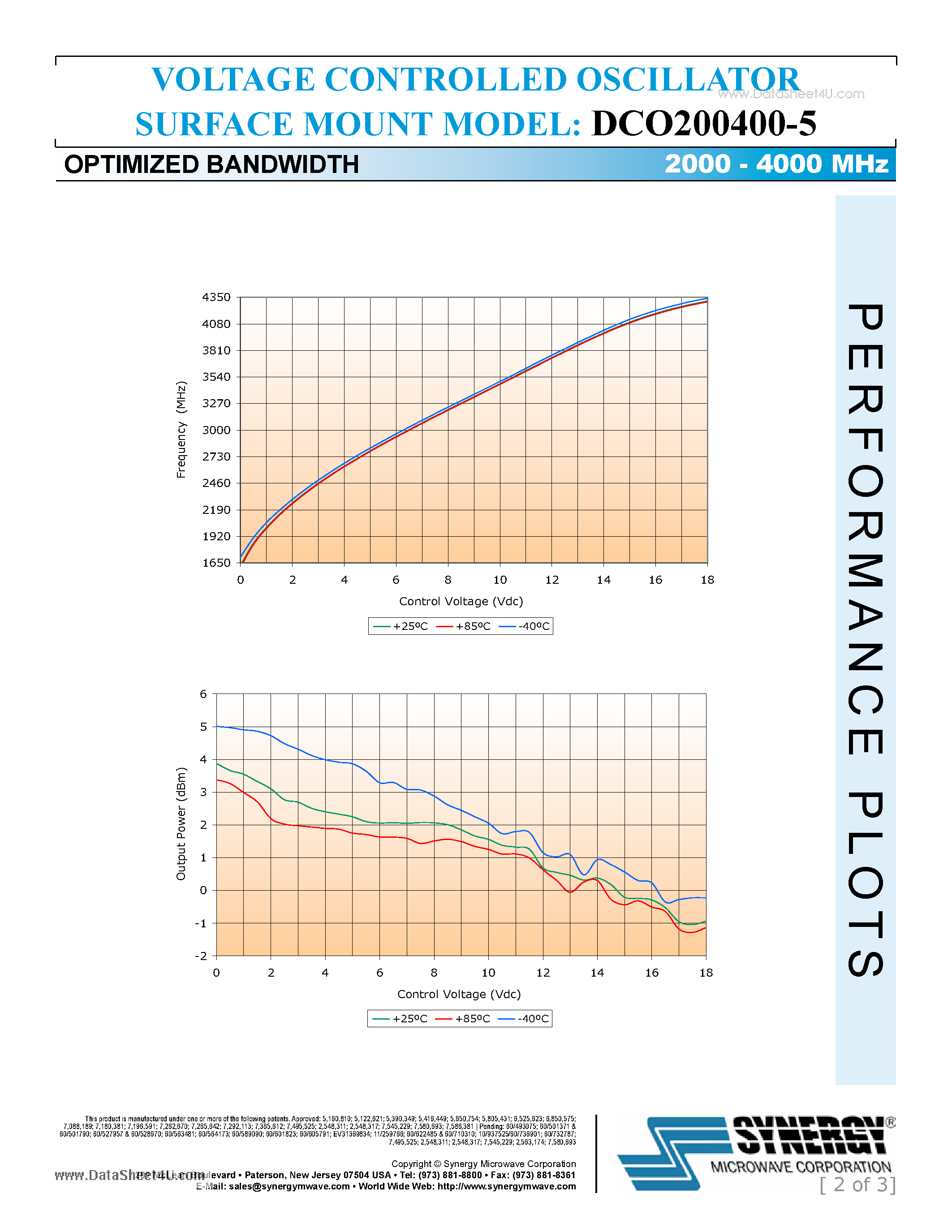 Datasheet DCO200400-5 - VOLTAGE CONTROLLED OSCILLATOR page 2