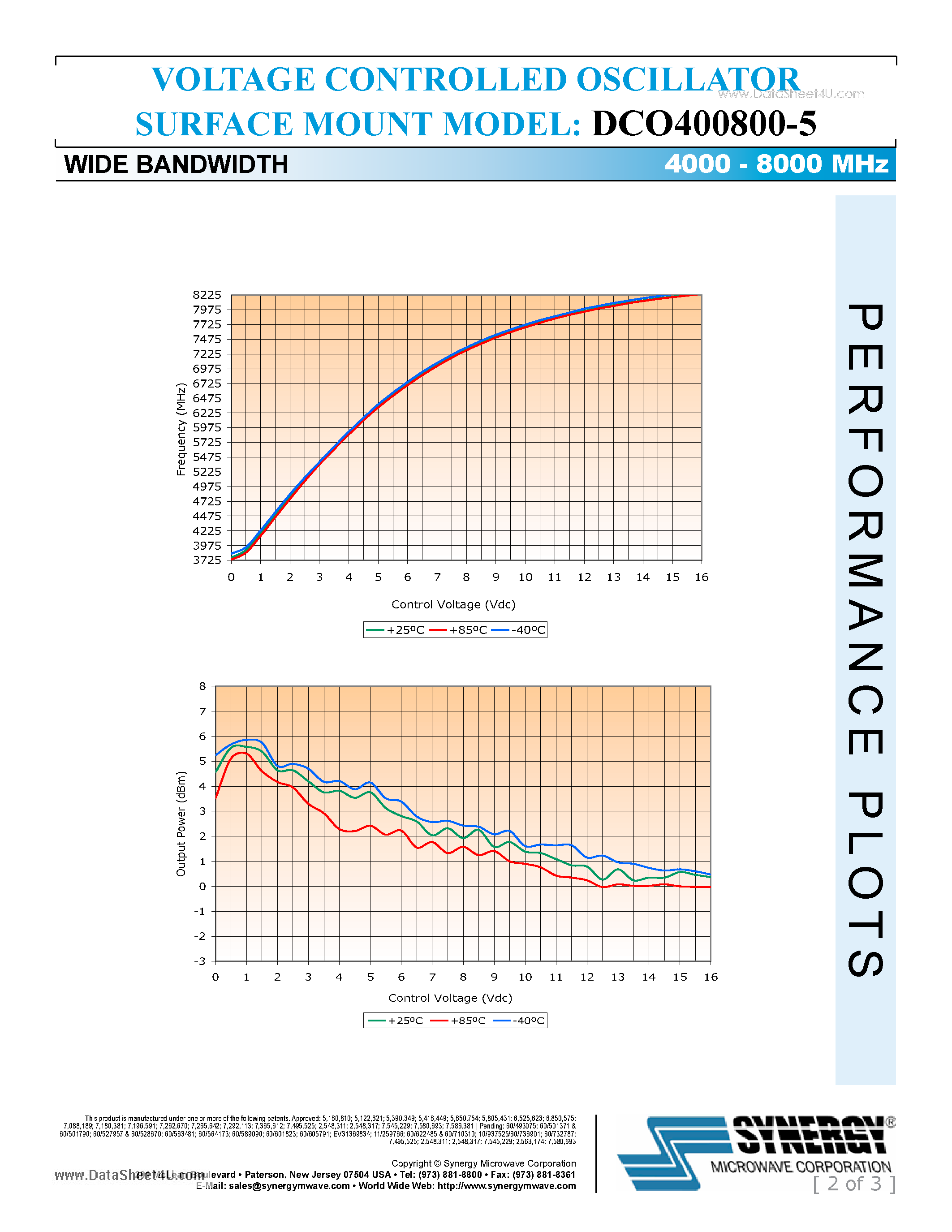 Datasheet DCO400800-5 - VOLTAGE CONTROLLED OSCILLATOR page 2