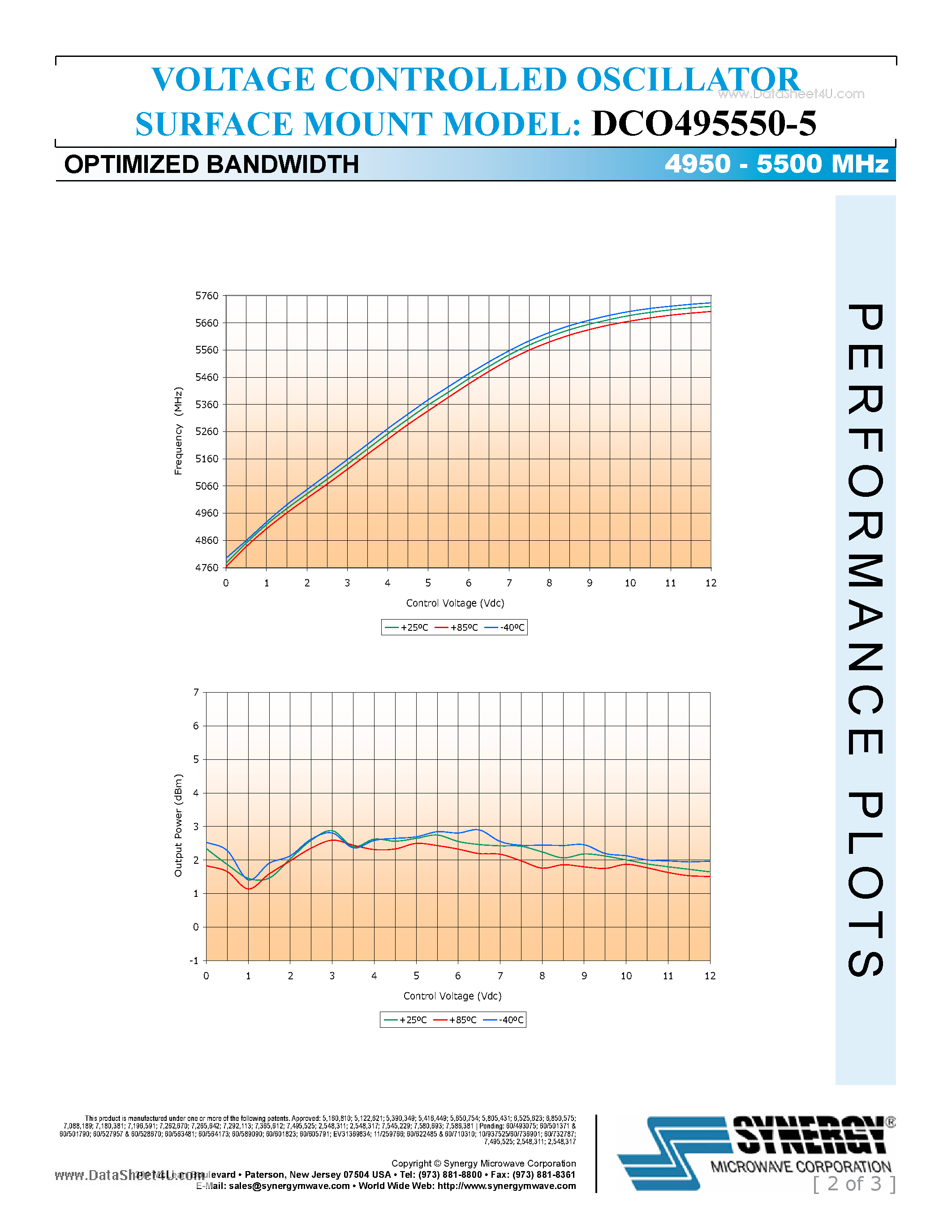 Datasheet DCO495550-5 - VOLTAGE CONTROLLED OSCILLATOR page 2