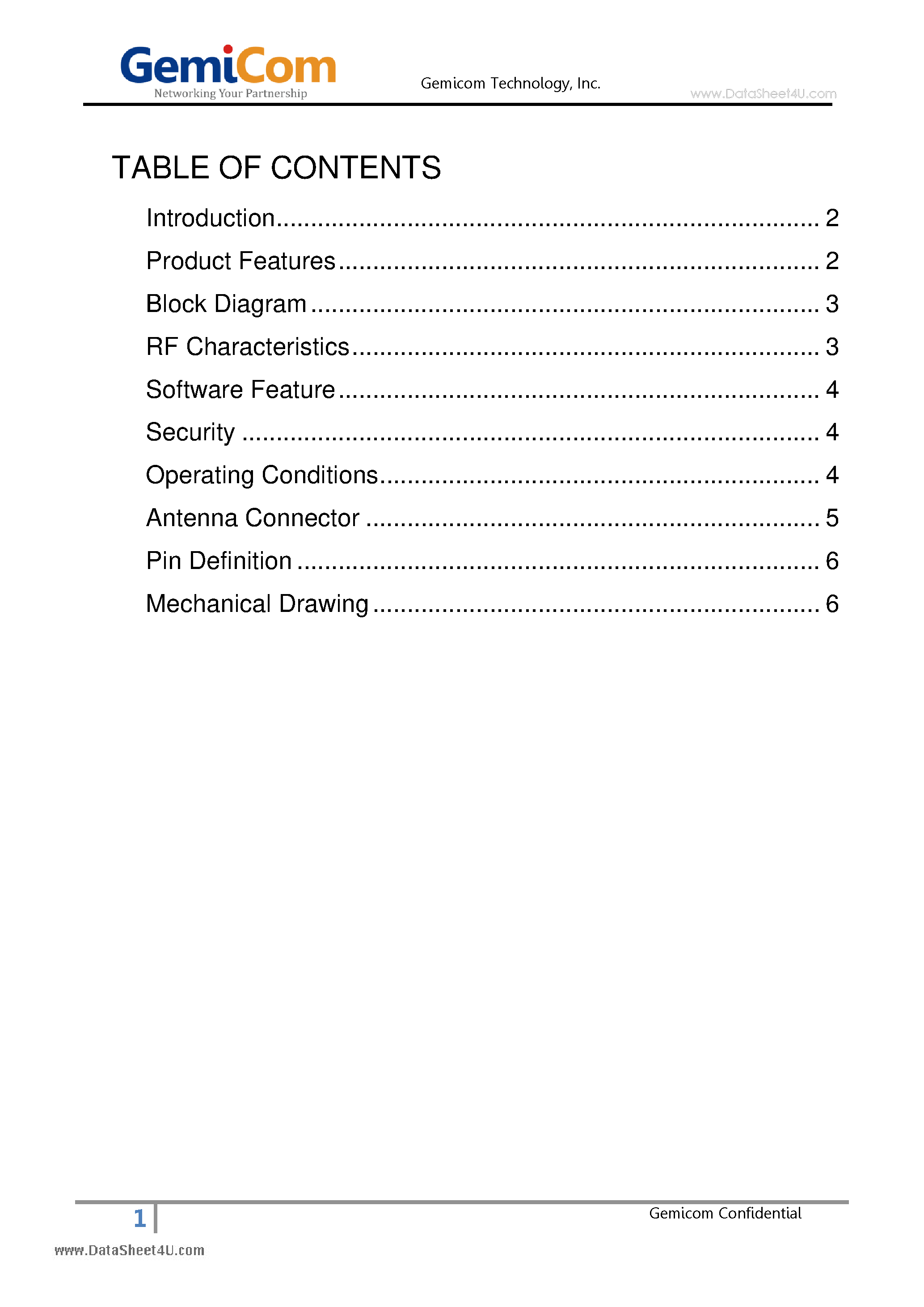 Datasheet WUN-11P page 2 Datasheet WUN-11P - 802.11 b/g/n USB module page 2