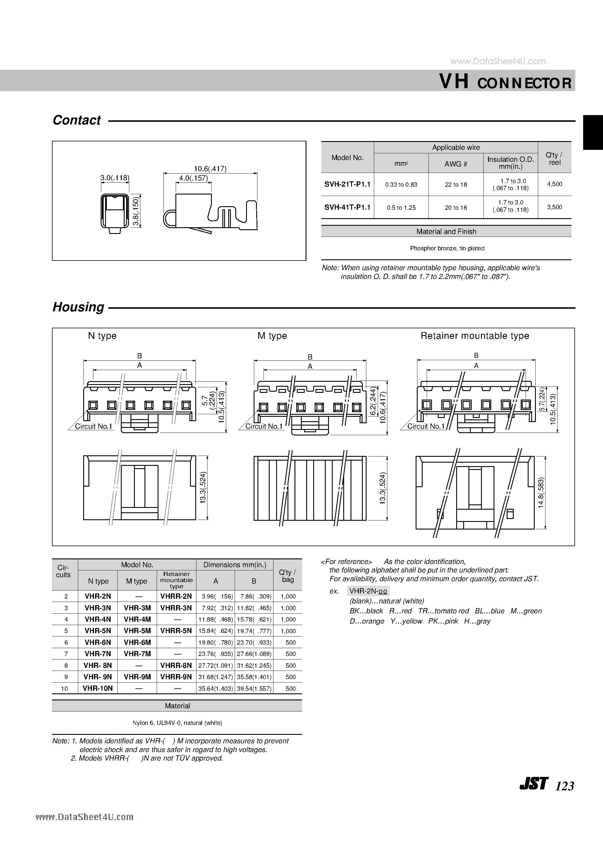 Даташит на микросхему VHR-10N страница 2 Даташит VHR-10N - Connector страница 2
