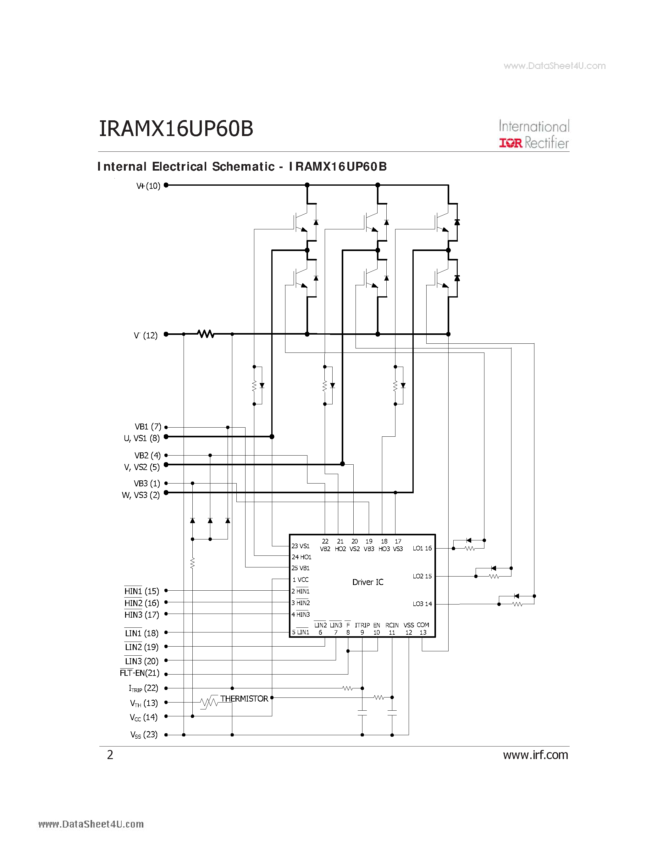 Даташит на микросхему IRAMX16UP60B страница 2 Даташит IRAMX16UP60B - Integrated Power Hybrid IC for Appliance Motor Drive Applications страница 2