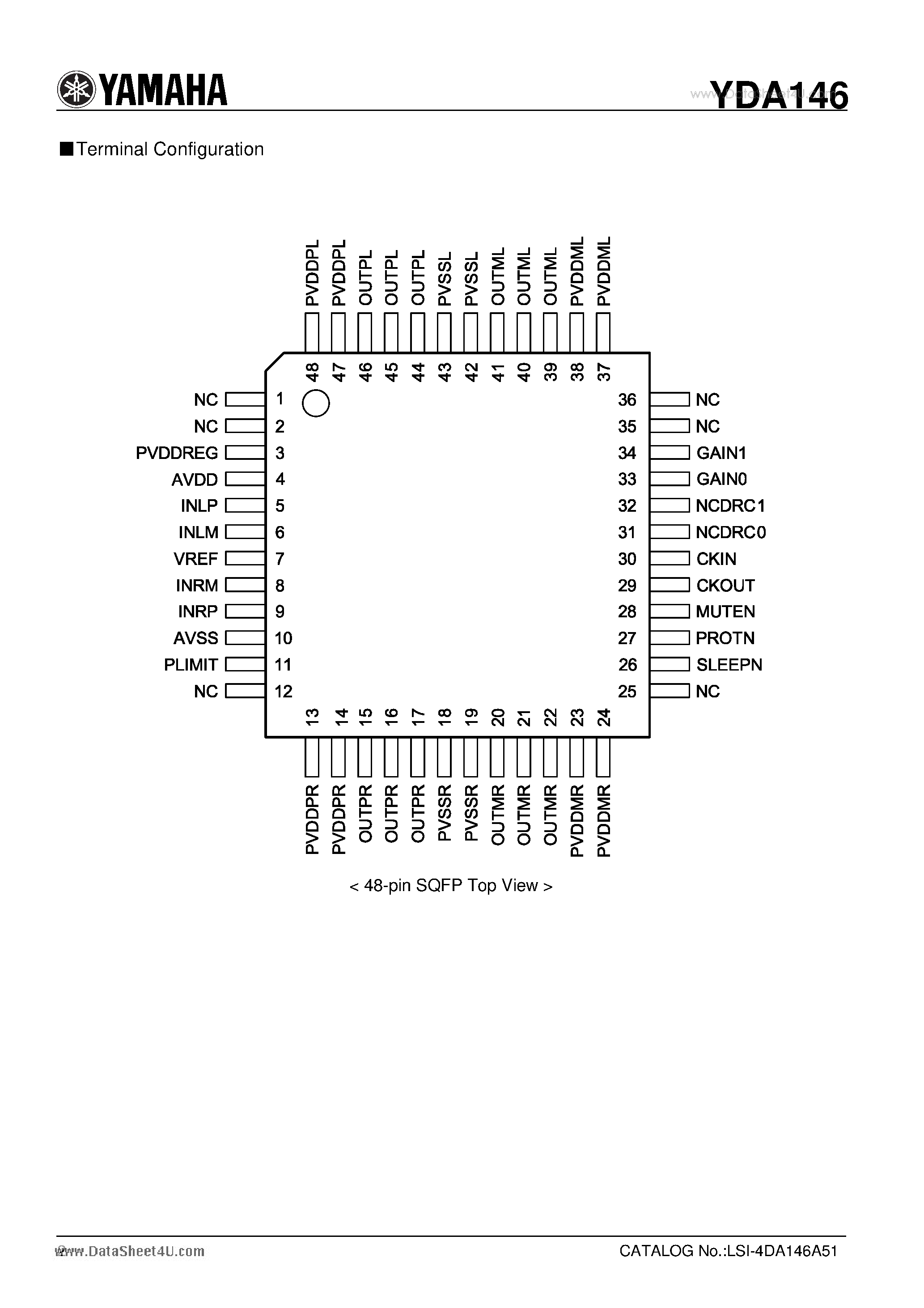 Даташит на микросхему YDA146 страница 2 Даташит YDA146 - Stereo 5W-30W Digital Audio Power Amplifier страница 2