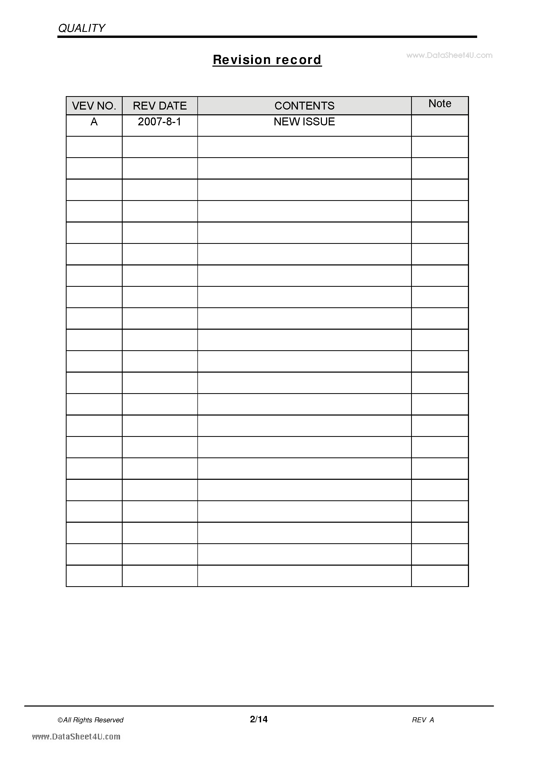 Datasheet QST2D4002-T-A page 2 Datasheet QST2D4002-T-A - Display page 2
