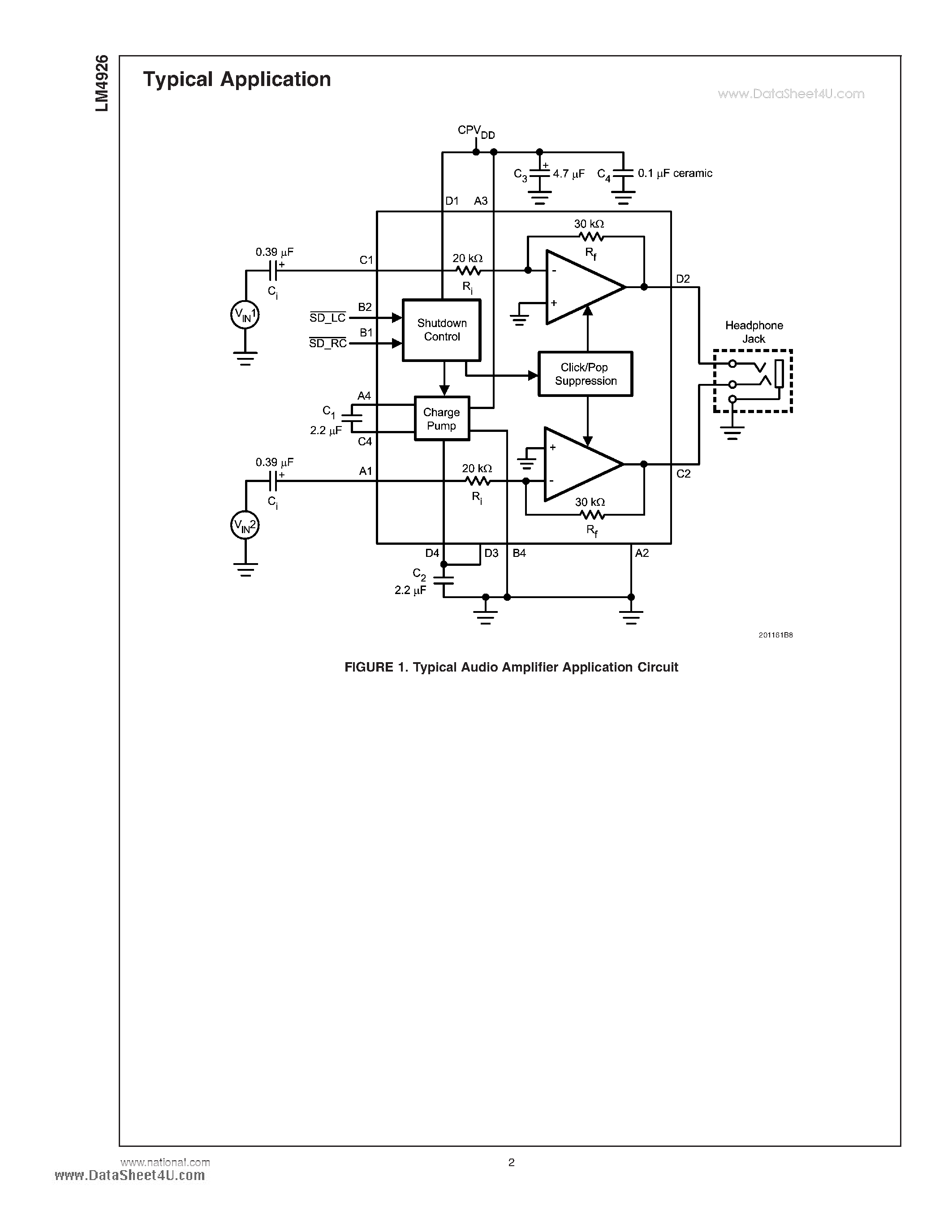 Даташит на микросхему LM4926 страница 2 Даташит LM4926 - Ground-Referenced and Ultra Low Noise - Fixed Gain - 80mW Stereo Headphone Amplifier страница 2