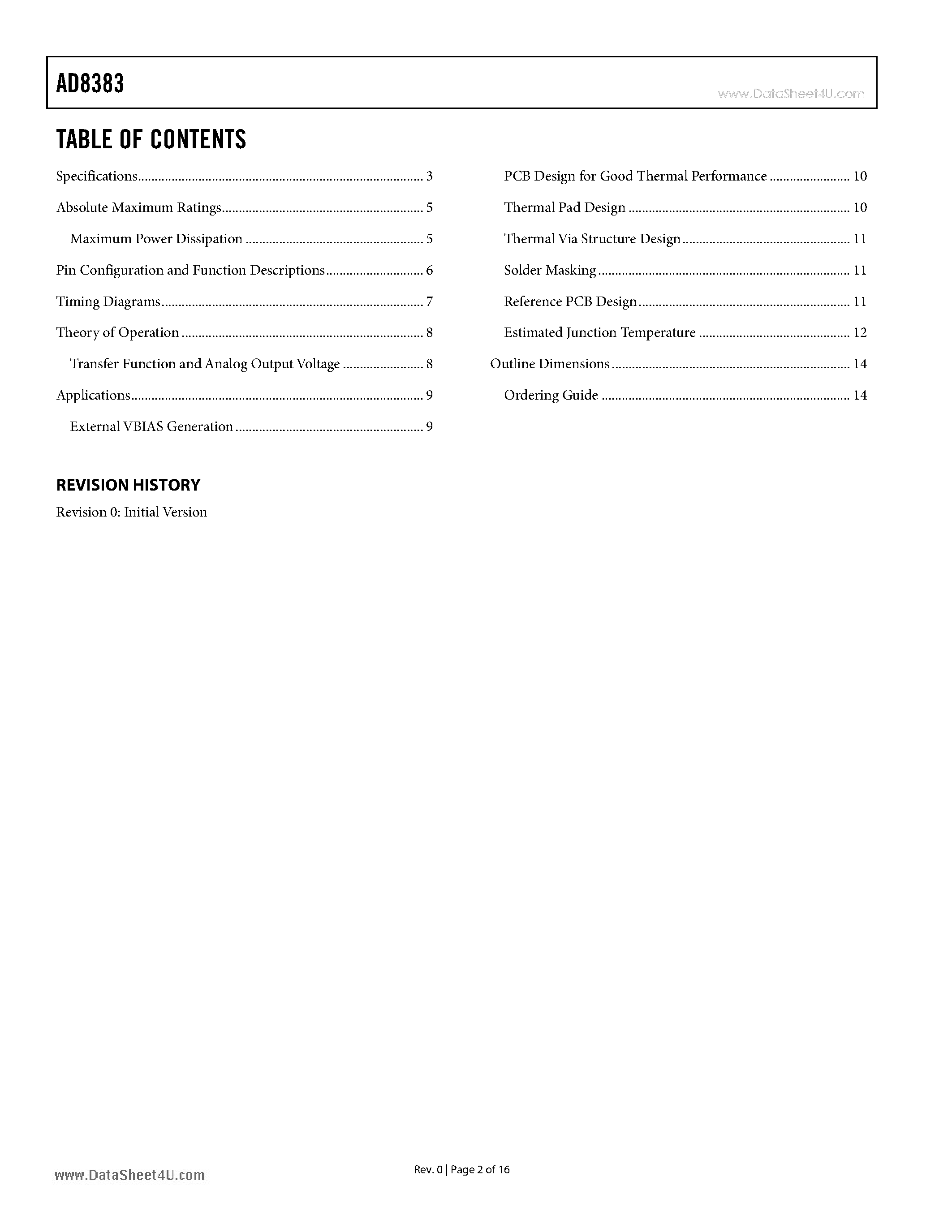 Datasheet AD8383 - 6-Channel Output Decimating LCD page 2