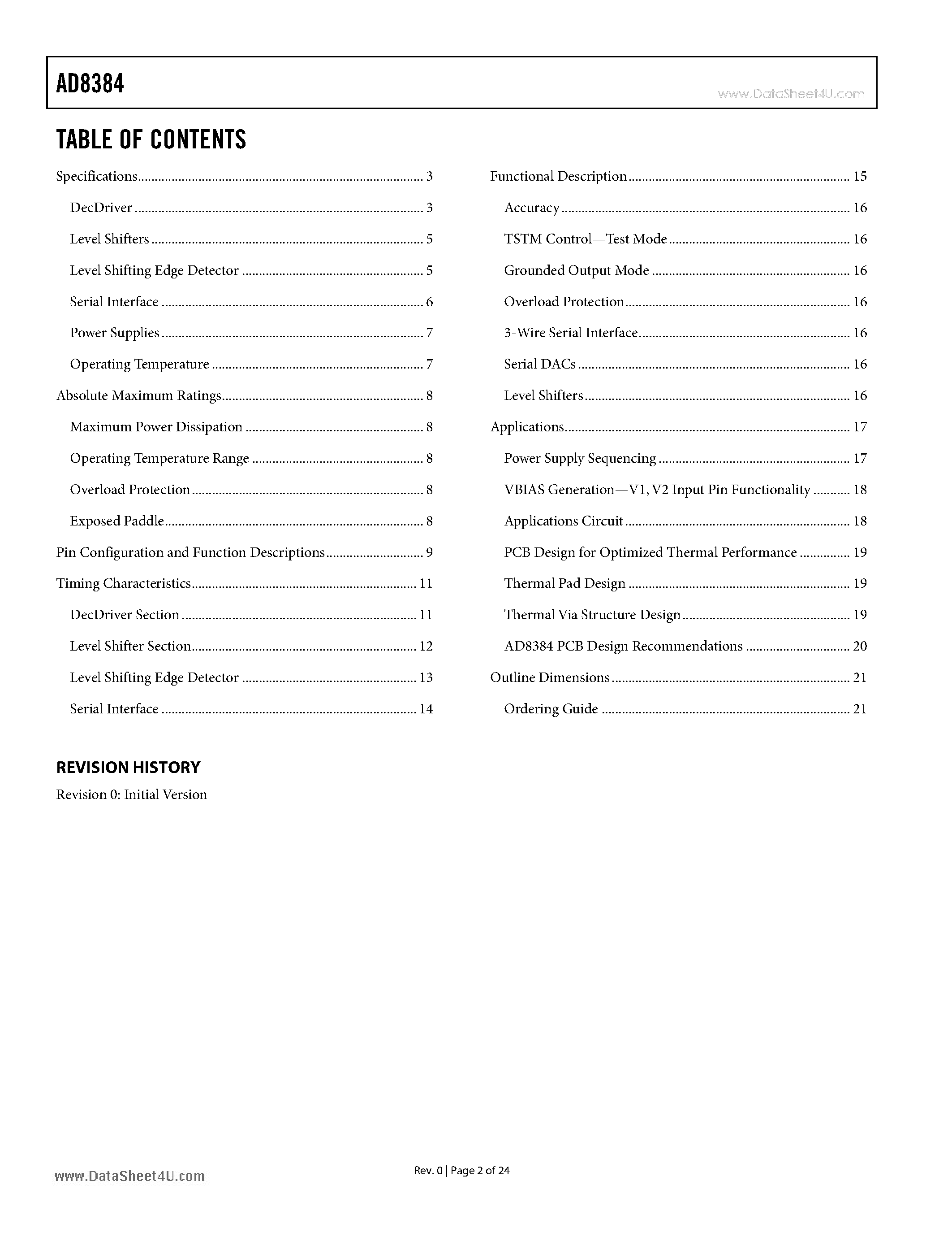 Datasheet AD8384 - 6-Channel Decimating LCD page 2