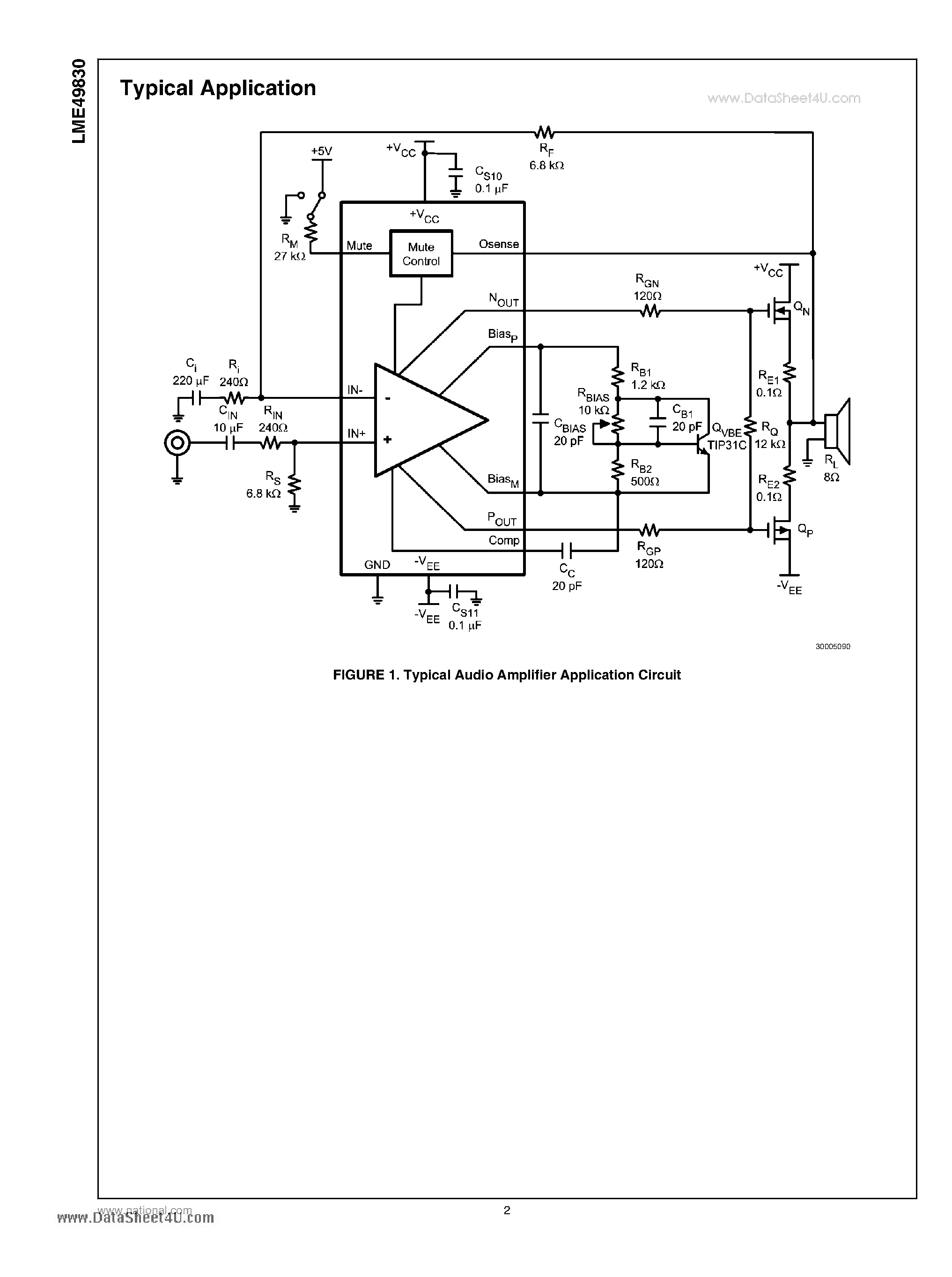 Datasheet LME49830 - Mono High Fidelity 200 Volt MOSFET Power Amplifier Input Stage page 2