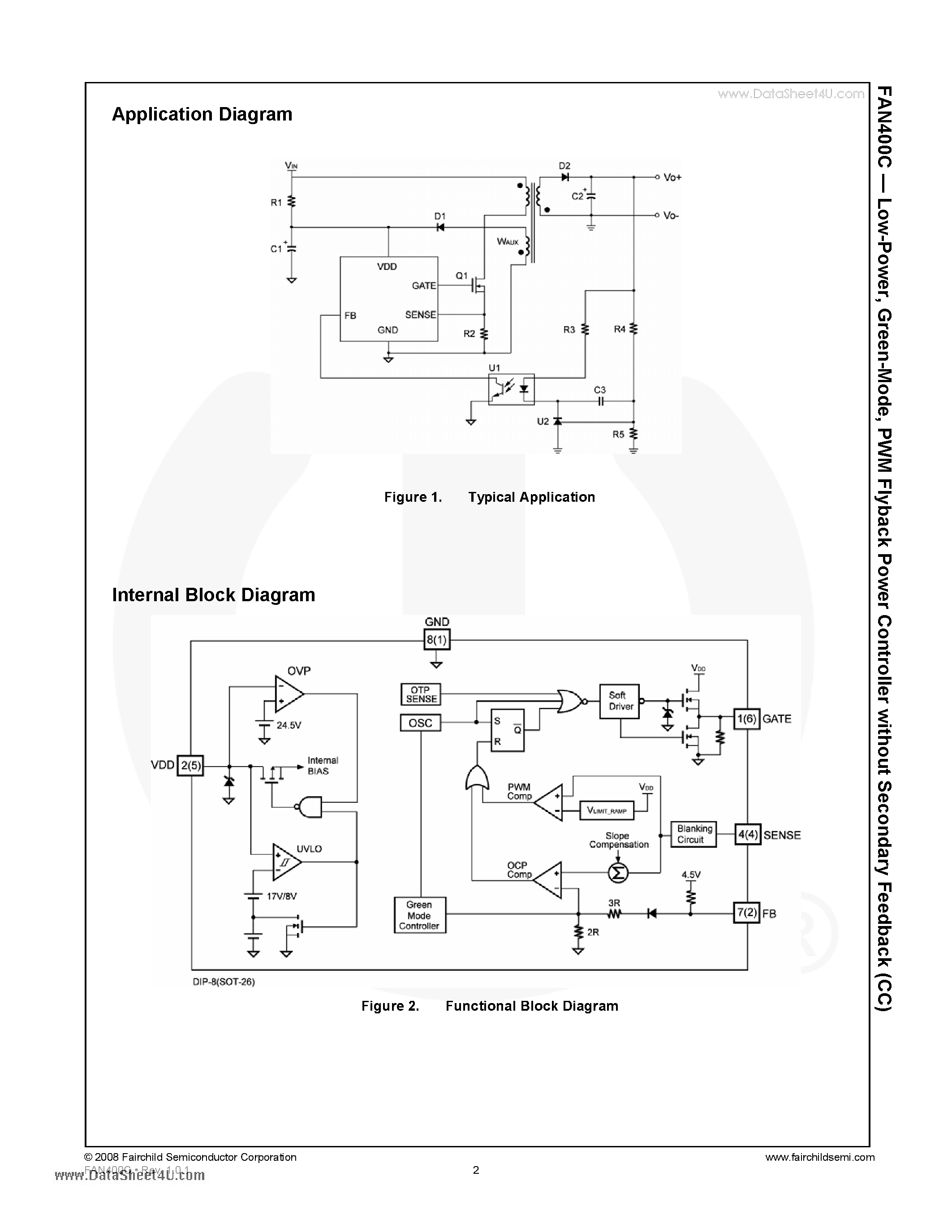 Datasheet FAN400C - PWM Flyback Power Controller page 2