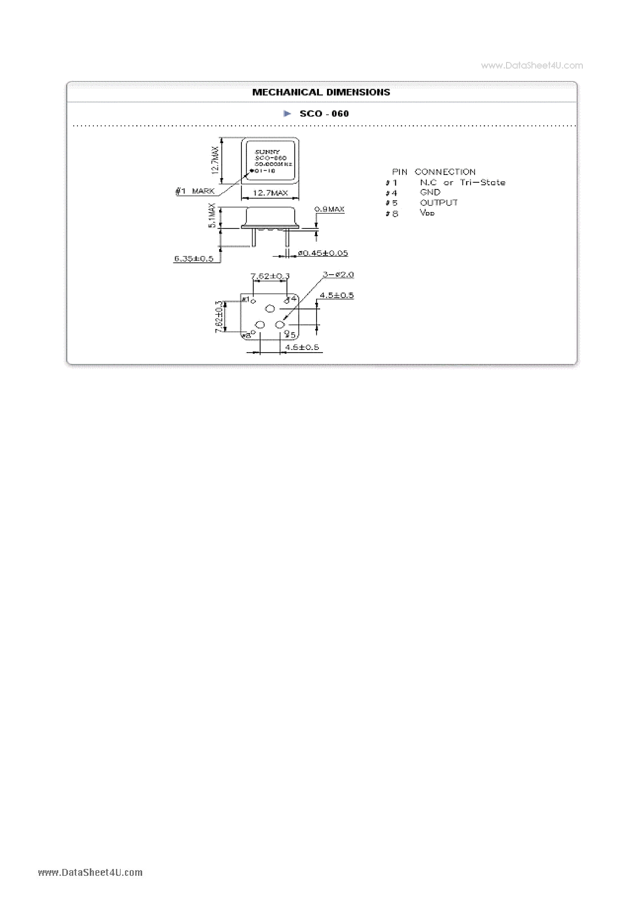 Datasheet SCO-060 - 5.0V / 3.3V supply voltage page 2