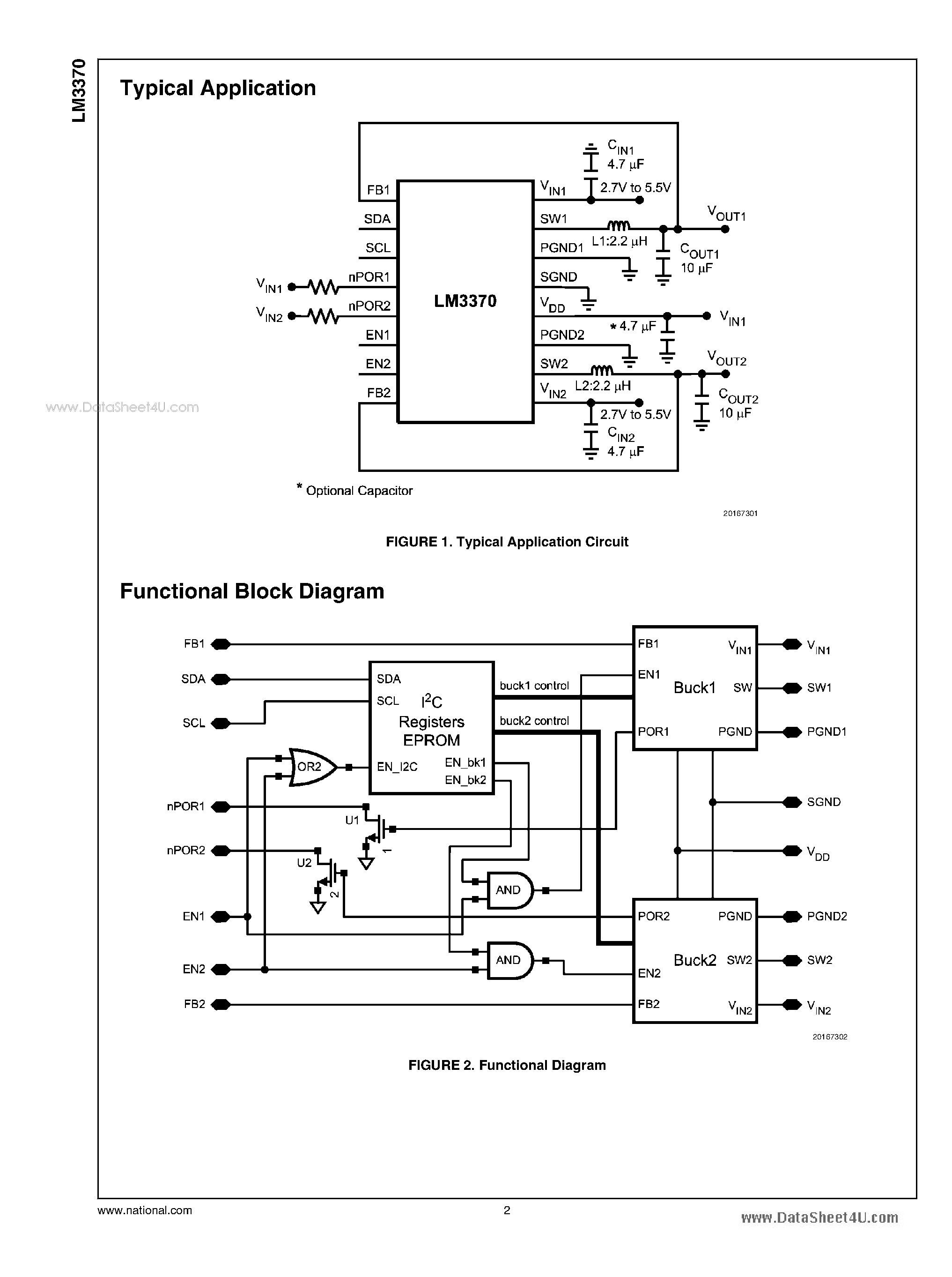 Datasheet LM3370 page 2 Datasheet LM3370 - Dual Synchronous Step-Down DC-DC Converter page 2