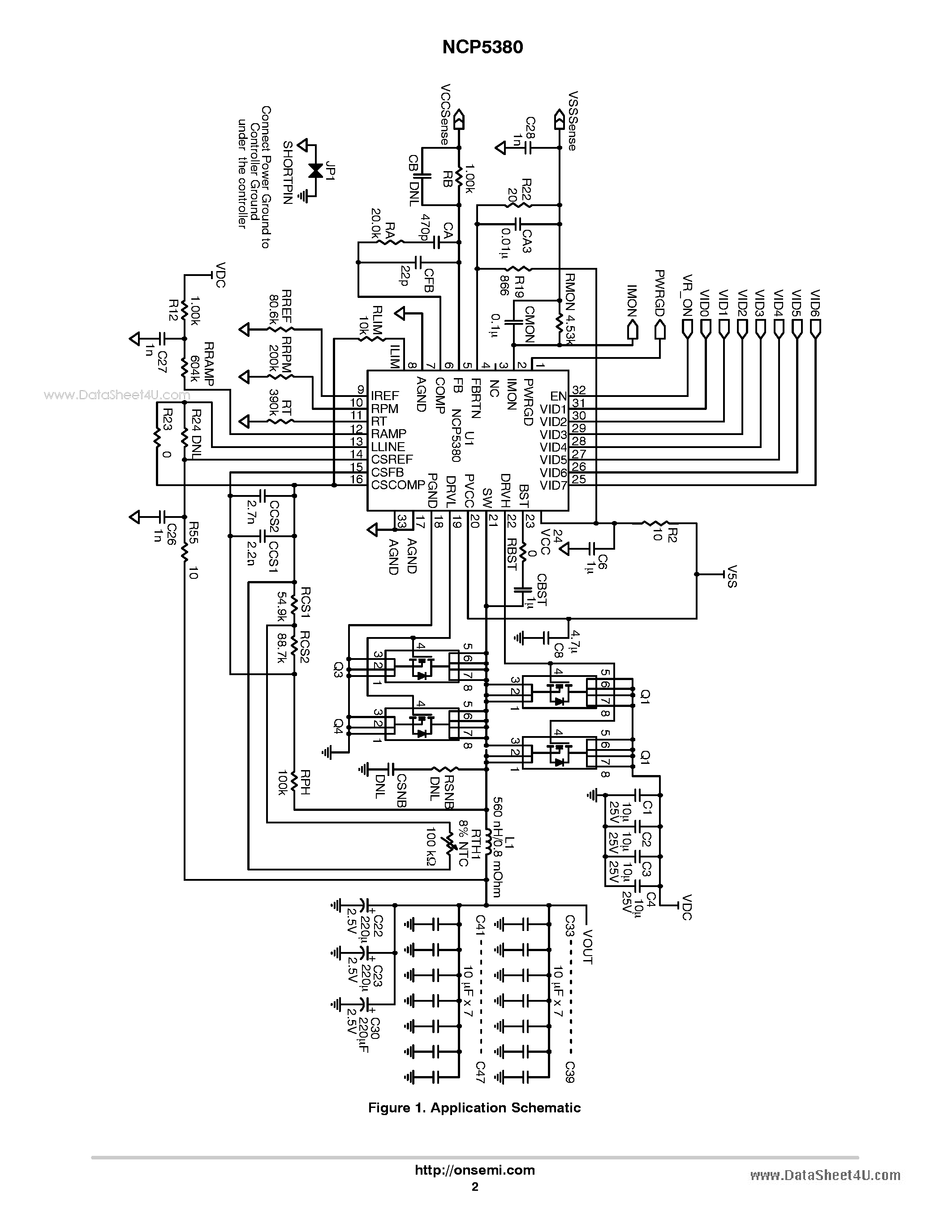 Datasheet NCP5380 page 2 Datasheet NCP5380 - Synchronous Buck Switching Regulator Controller page 2