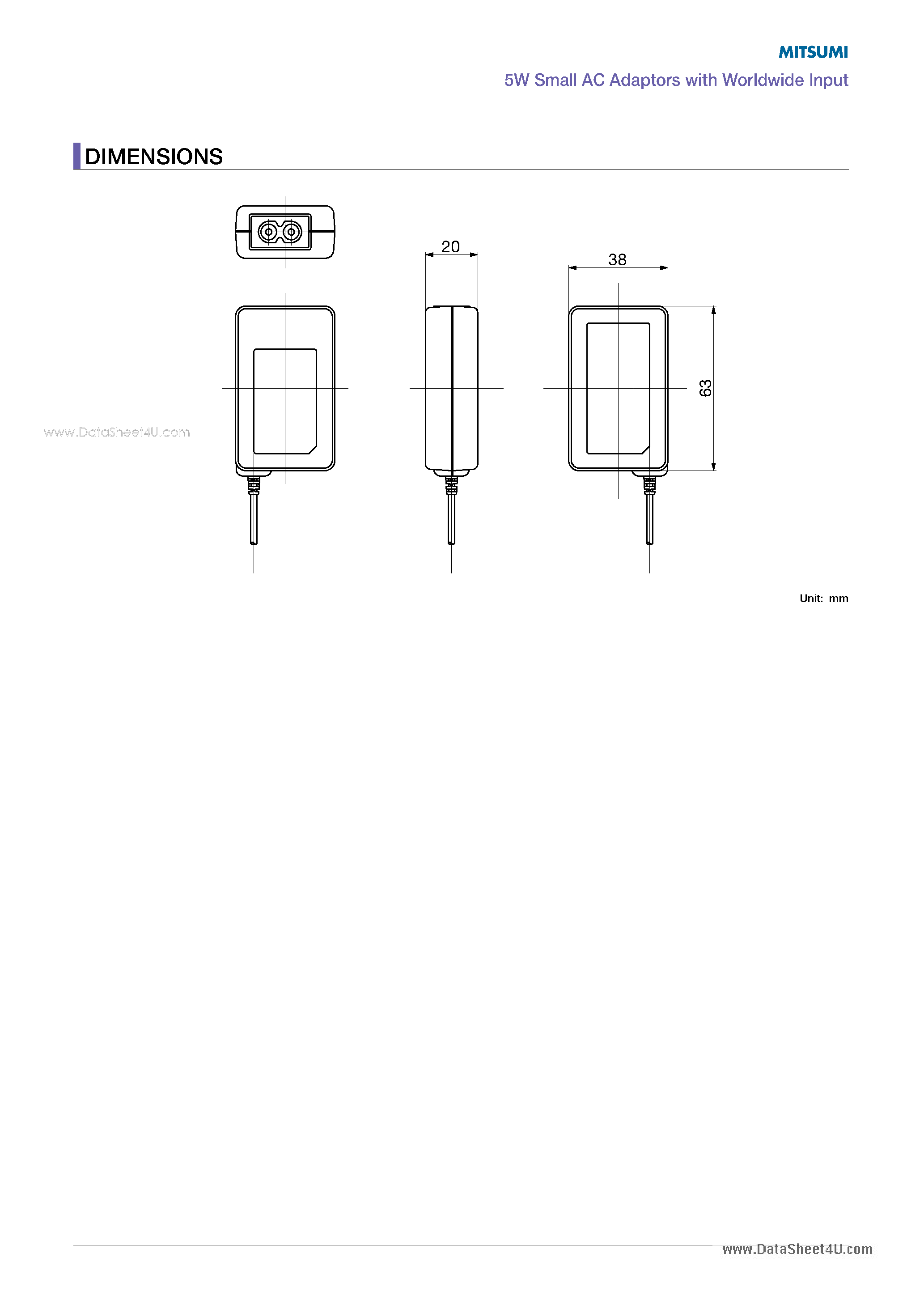 Даташит ADP-G2 - 5W Small AC Adaptors страница 2