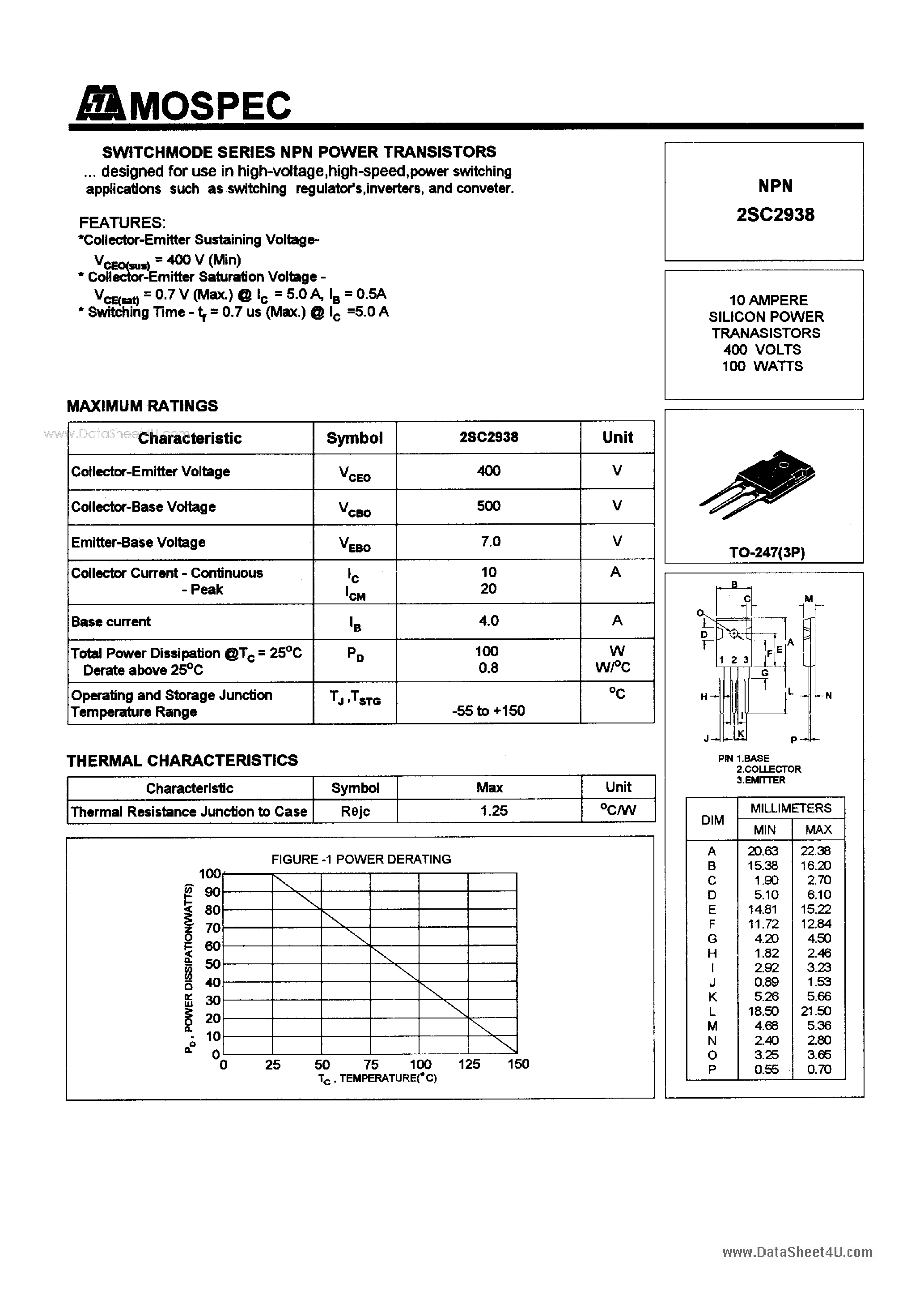 Datasheet C2938 page 1 Datasheet C2938 - Search -----> 2SC2938 page 1