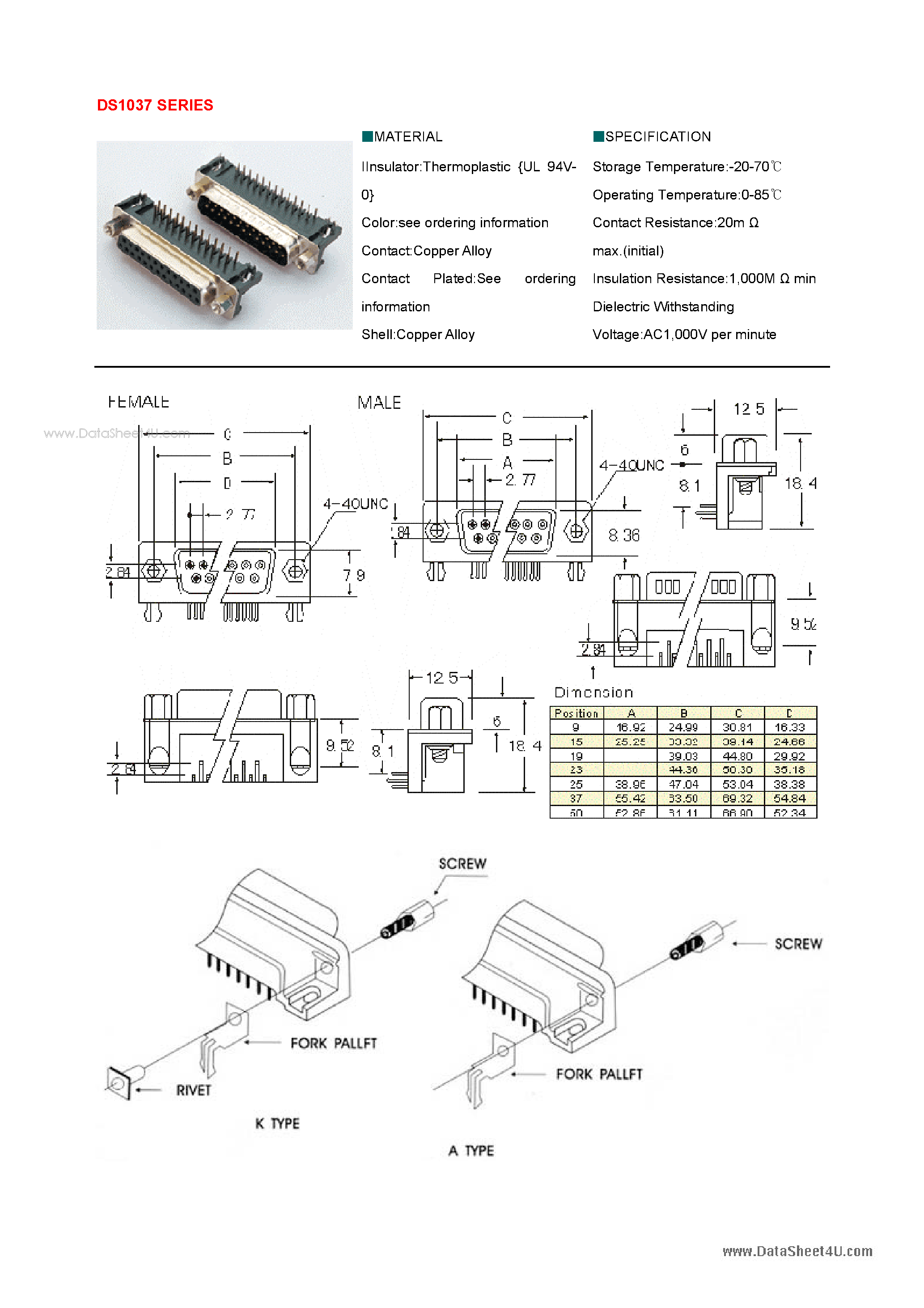 Даташит DS1037 - Connector страница 1