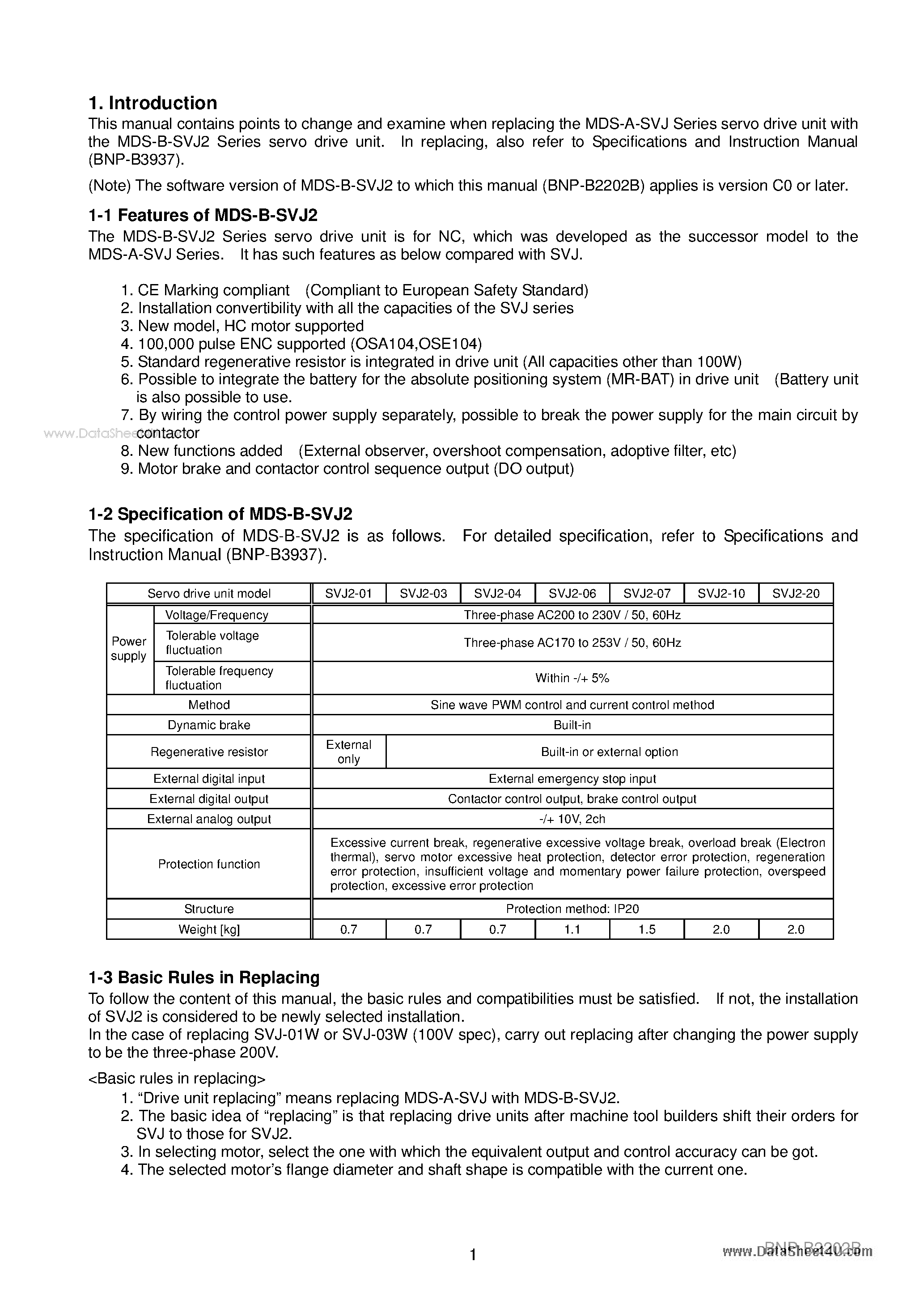 Datasheet MDS-B-SVJ2 - MELDAS AC SERVO page 2