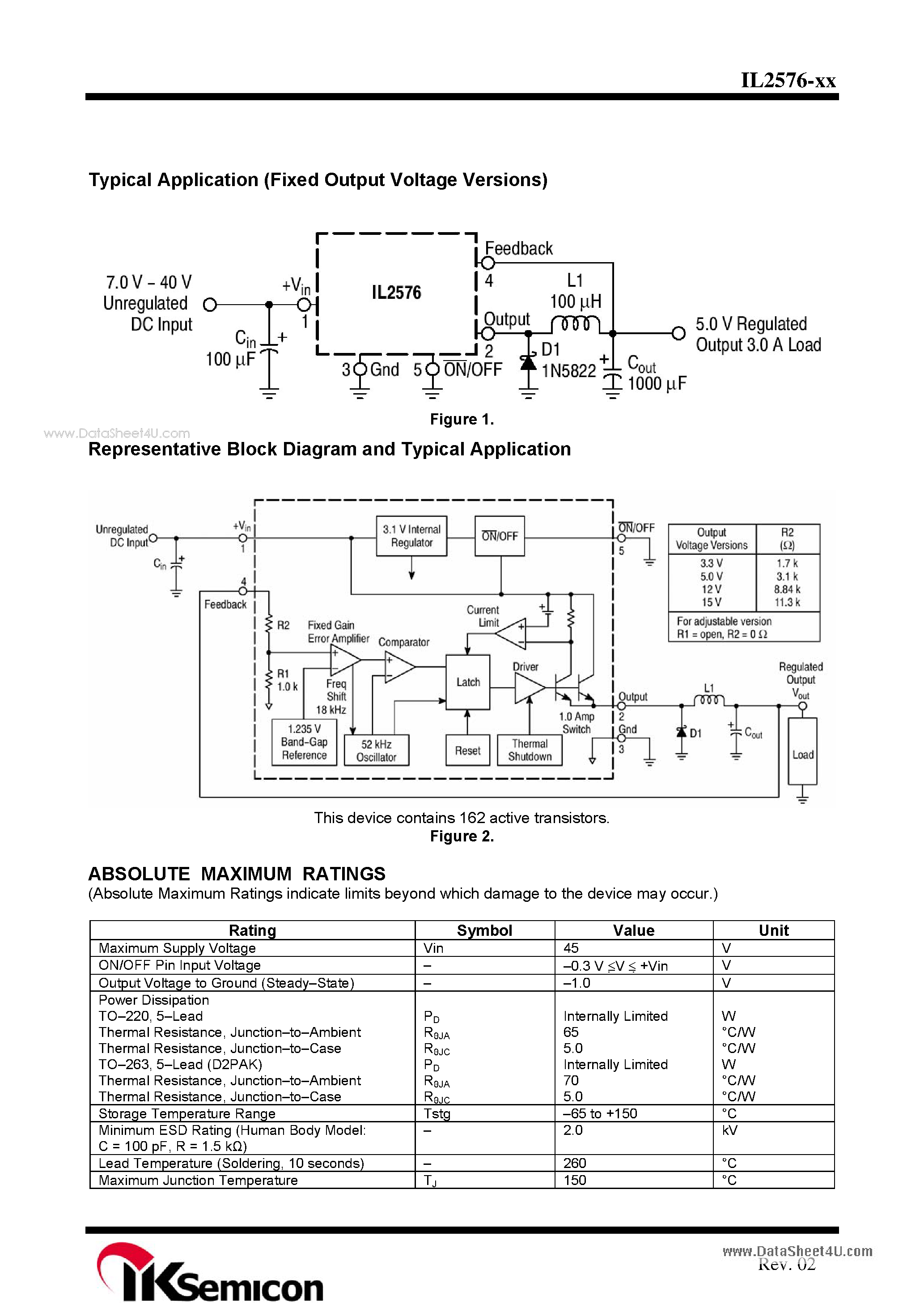 Даташит на микросхему IL2576-XX страница 2 Даташит IL2576-XX - Step-Down Switching Regulator страница 2
