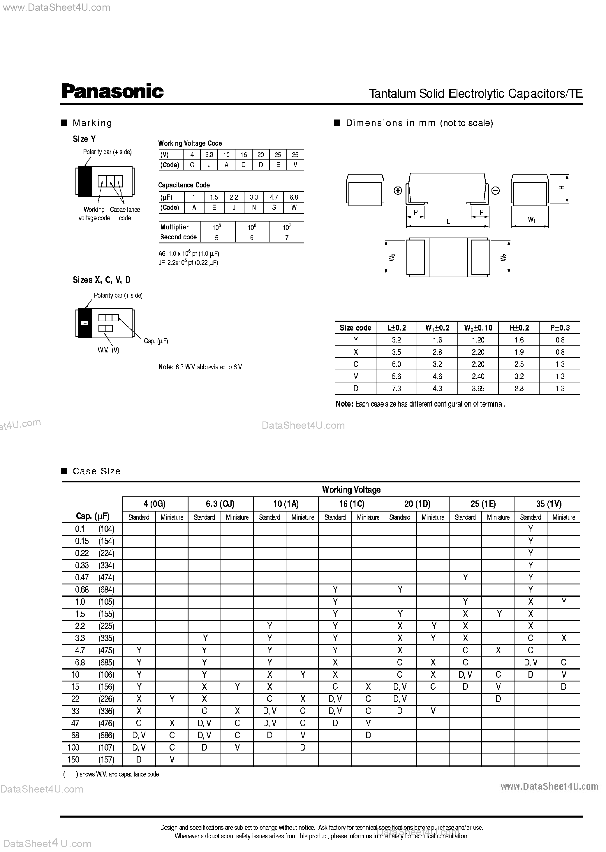 Datasheet ECS-T1AD107R - Surface mount Type Tantalum Soild Electrolytic Capacitors page 2