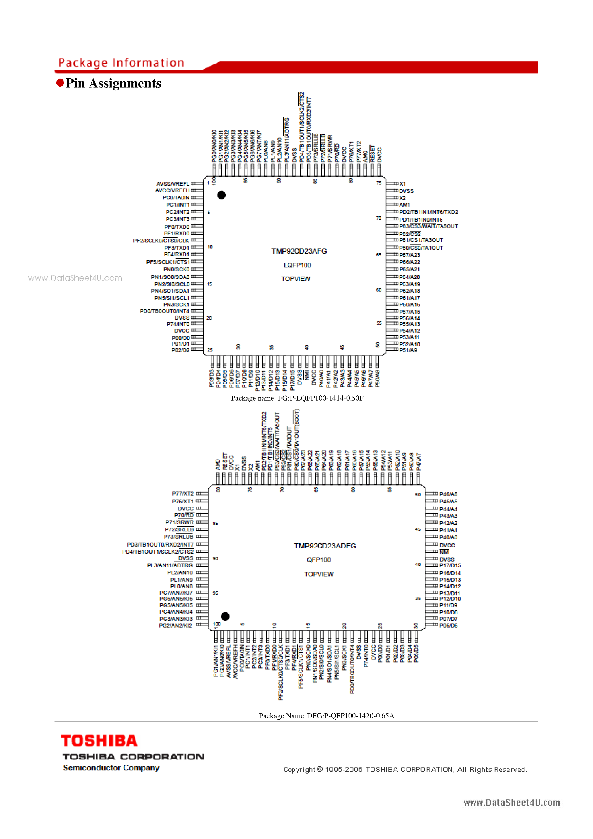 Даташит TMP92CD23AFG - 32-bit microcontroller страница 2