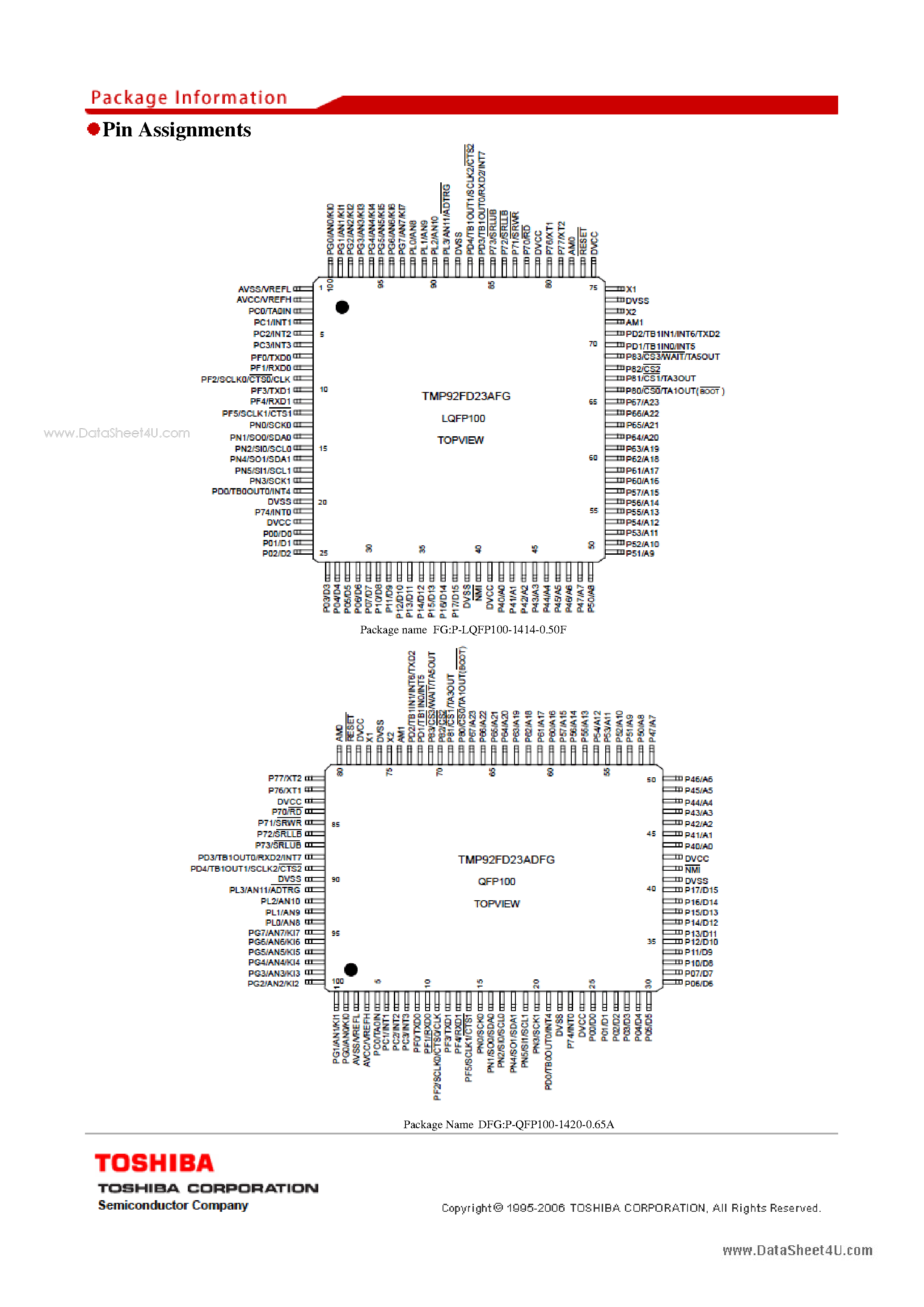 Даташит на микросхему TMP92FD23AFG страница 2 Даташит TMP92FD23AFG - 32-bit microcontroller страница 2