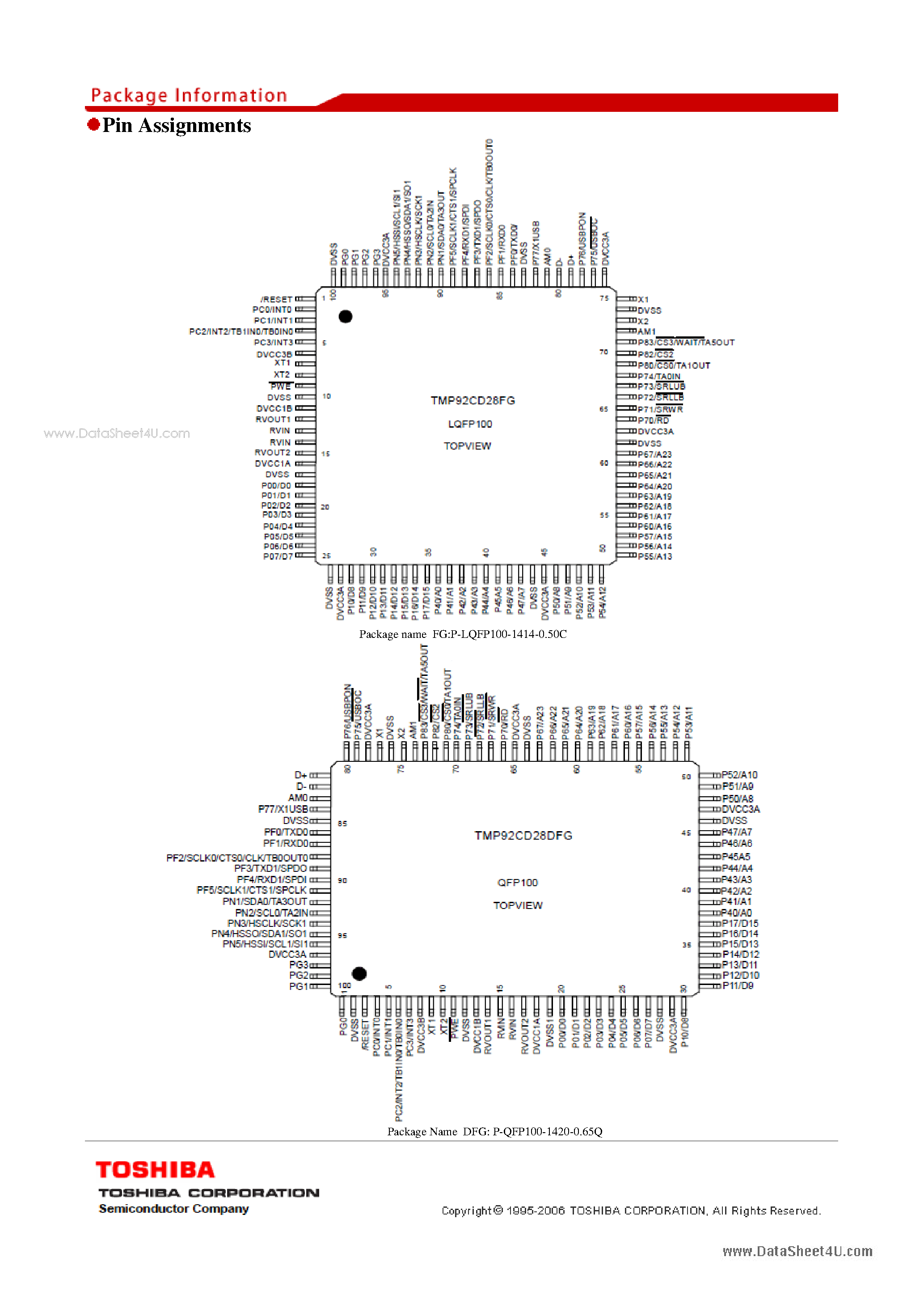 Даташит на микросхему TMP92CD28DFG страница 2 Даташит TMP92CD28DFG - 32-bit microcontroller страница 2