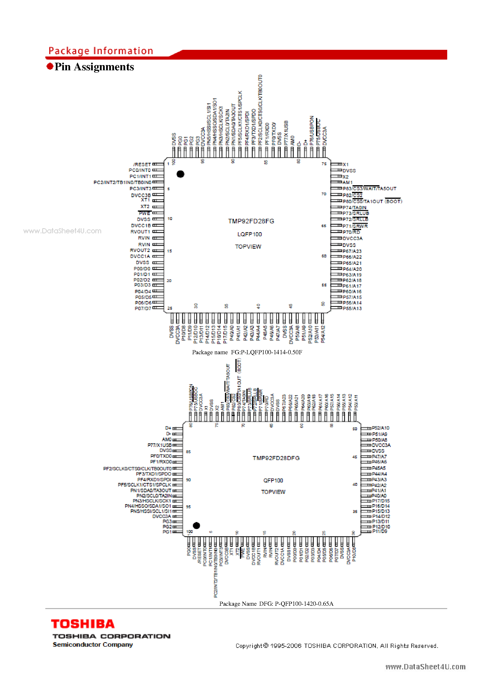 Даташит на микросхему TMP92FD28DFG страница 2 Даташит TMP92FD28DFG - 32-bit microcontroller страница 2