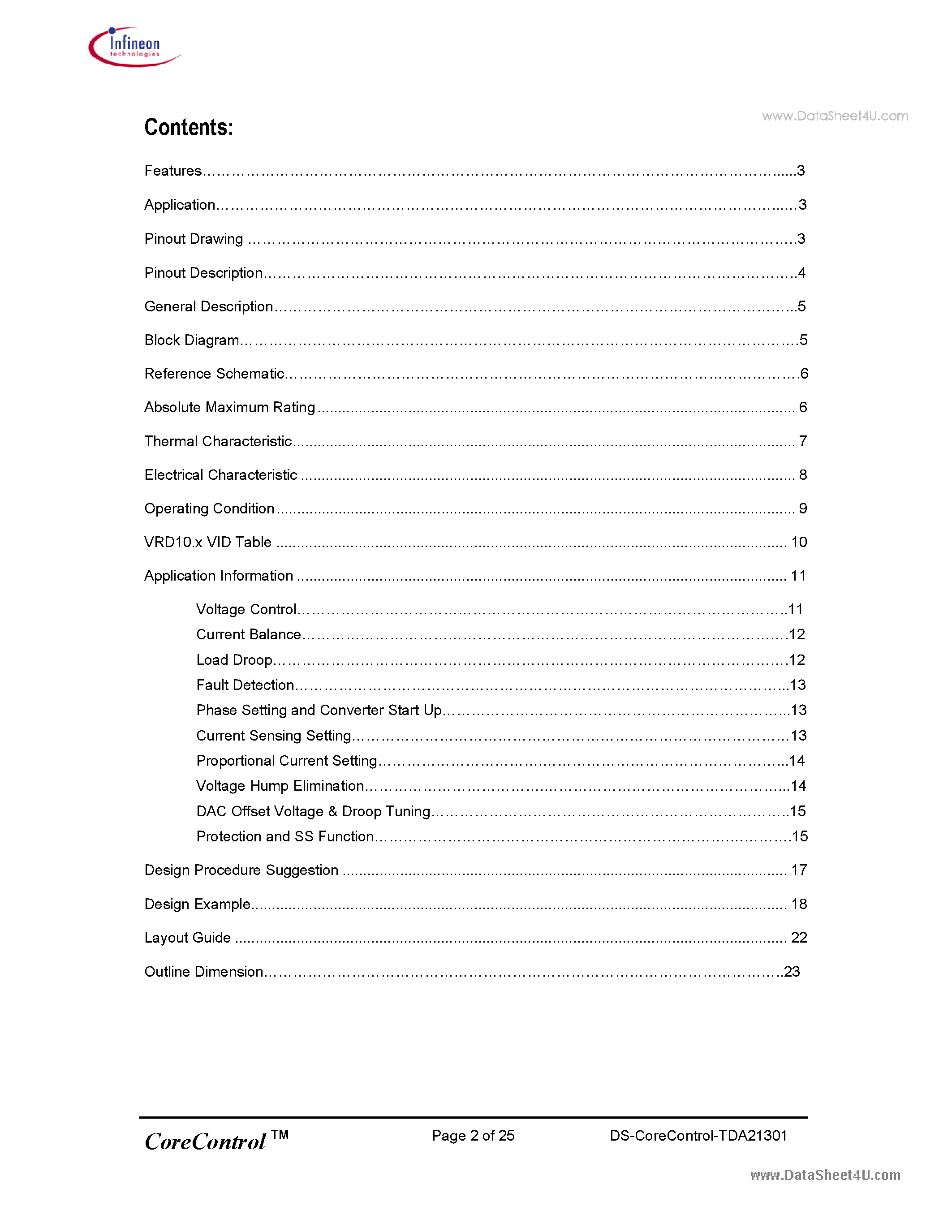 Datasheet TDA21301 - Multi-Phase PWM Controller page 2