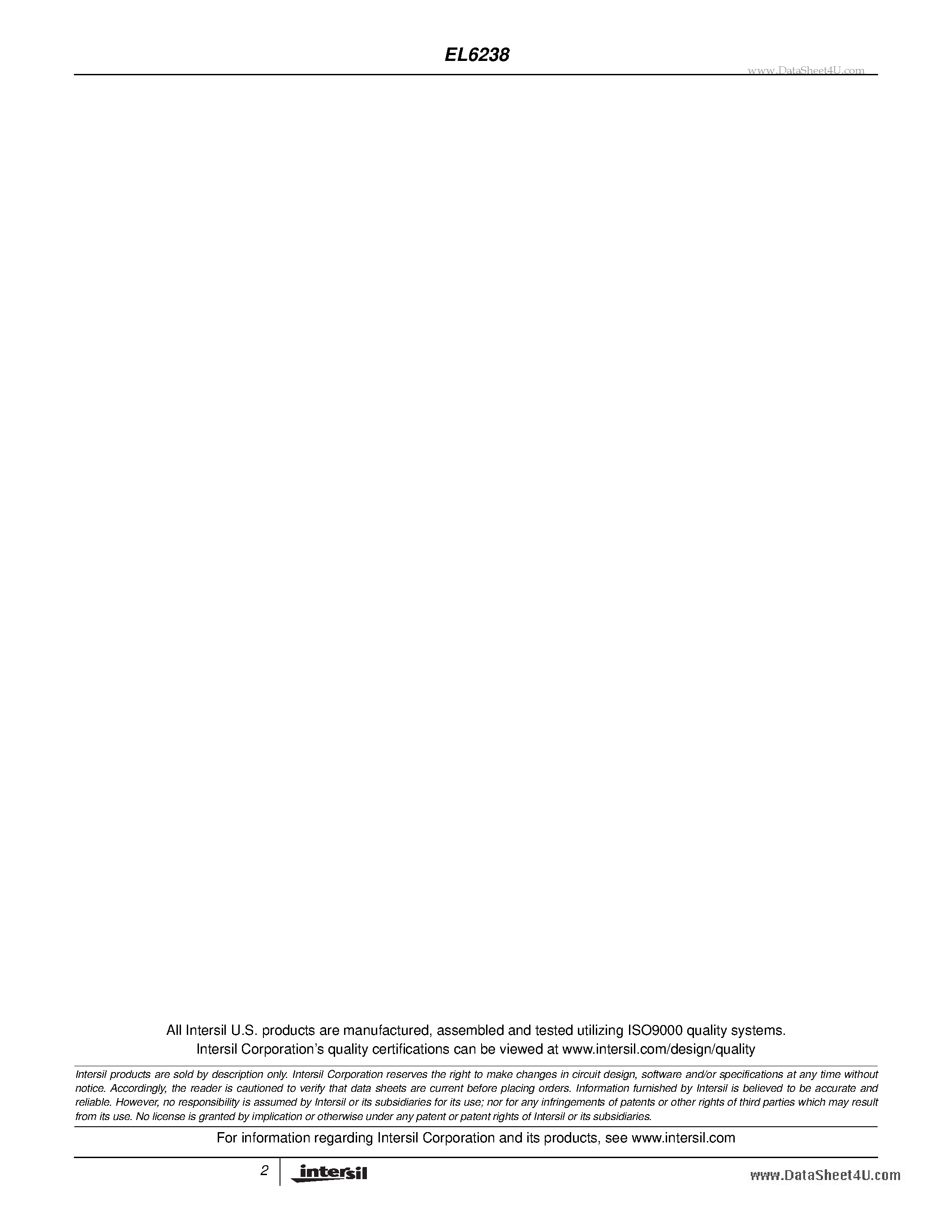 Даташит EL6238 - Dual 4 Channel Driver страница 2