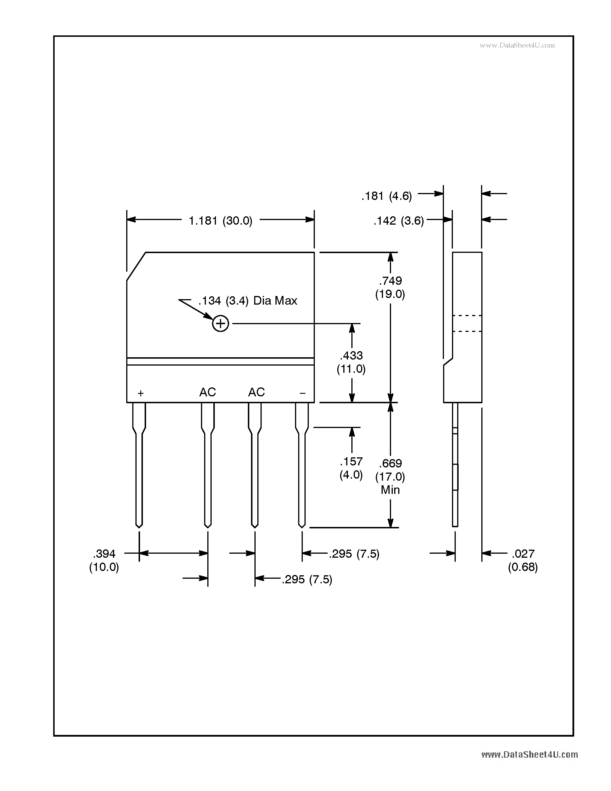 Даташит NTE53006 - Silicon Bridge Rectifier страница 2