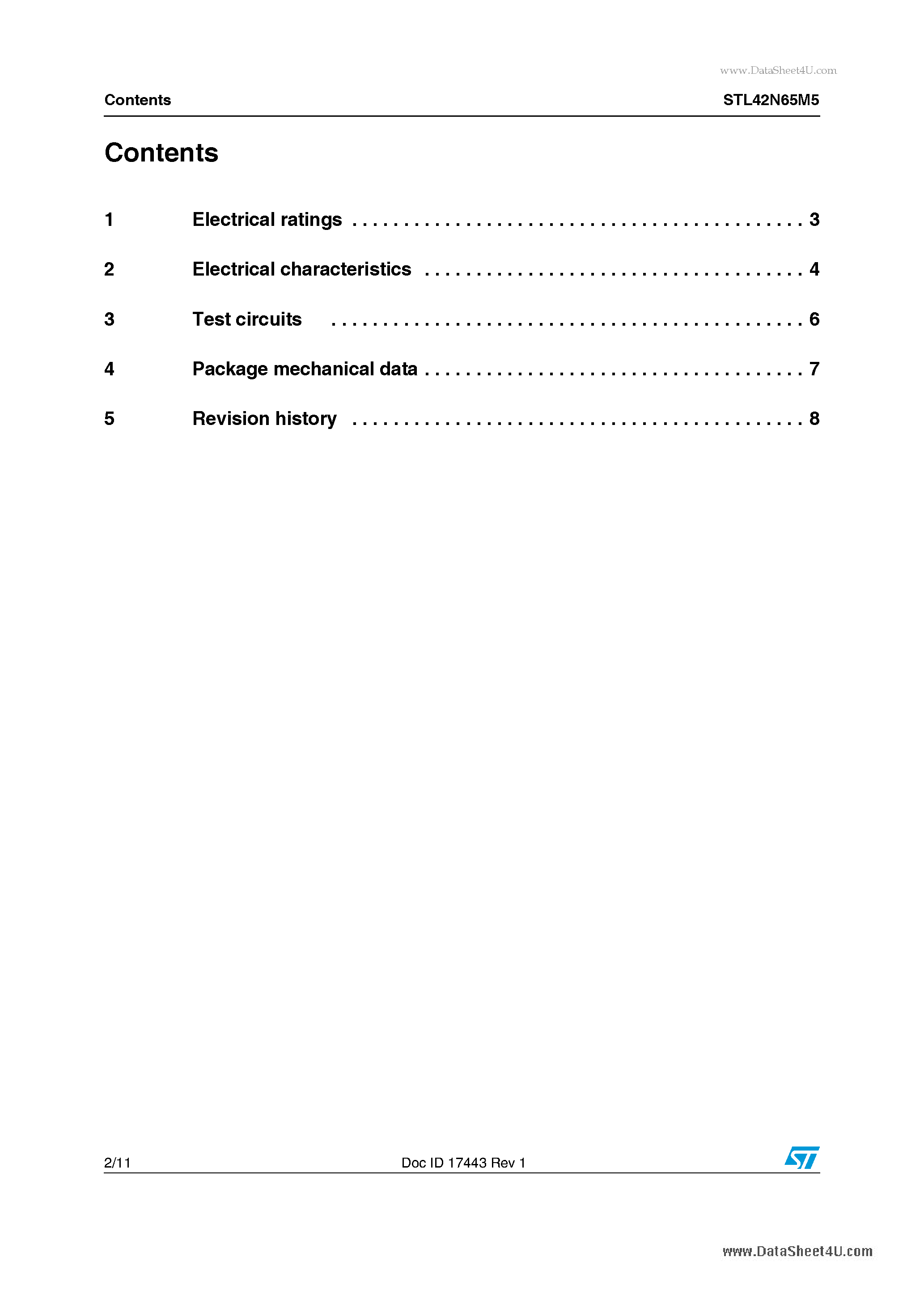 Даташит STL42N65M5 - 34 A MDmesh V Power MOSFET страница 2