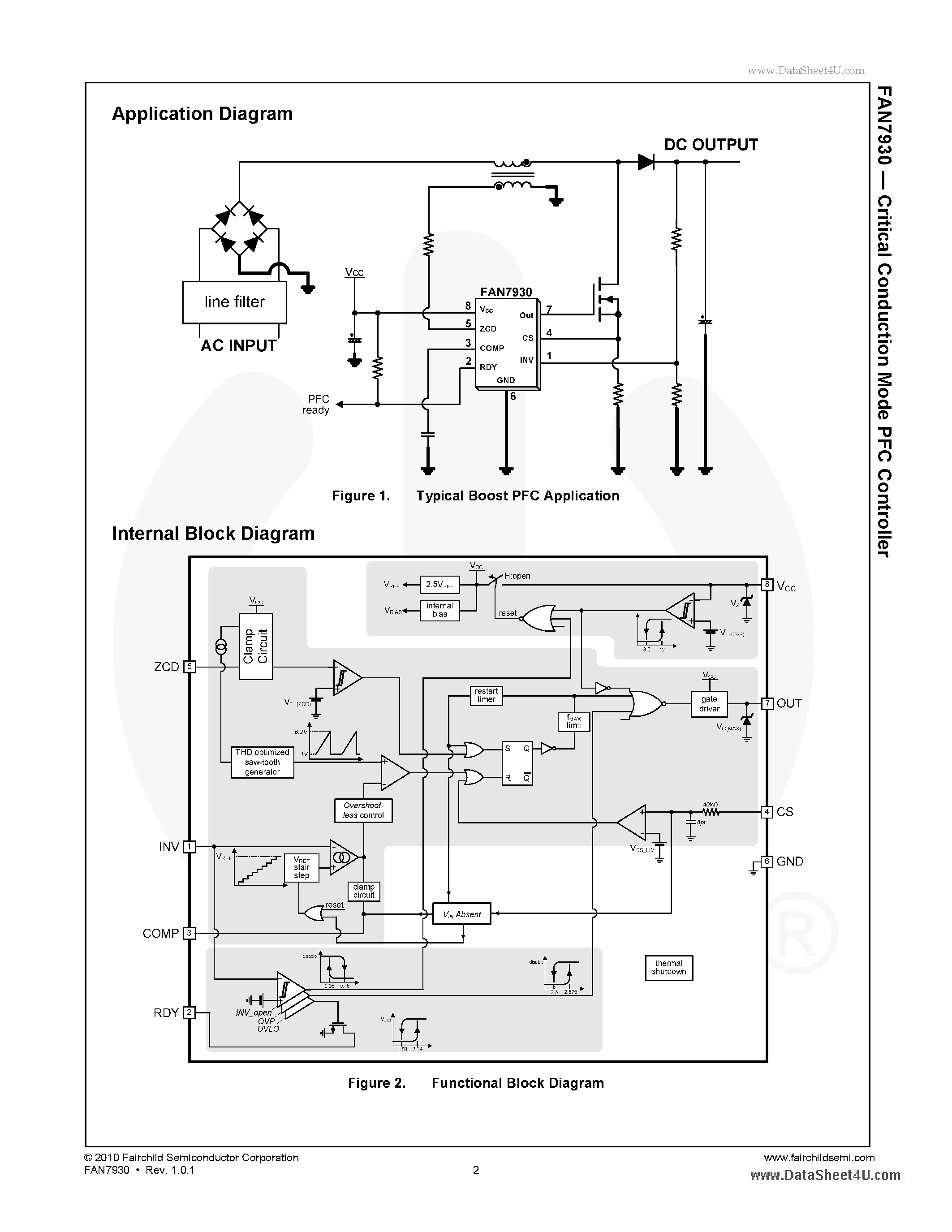 Даташит на микросхему FAN7930 страница 2 Даташит FAN7930 - Critical Conduction Mode PFC Controller страница 2
