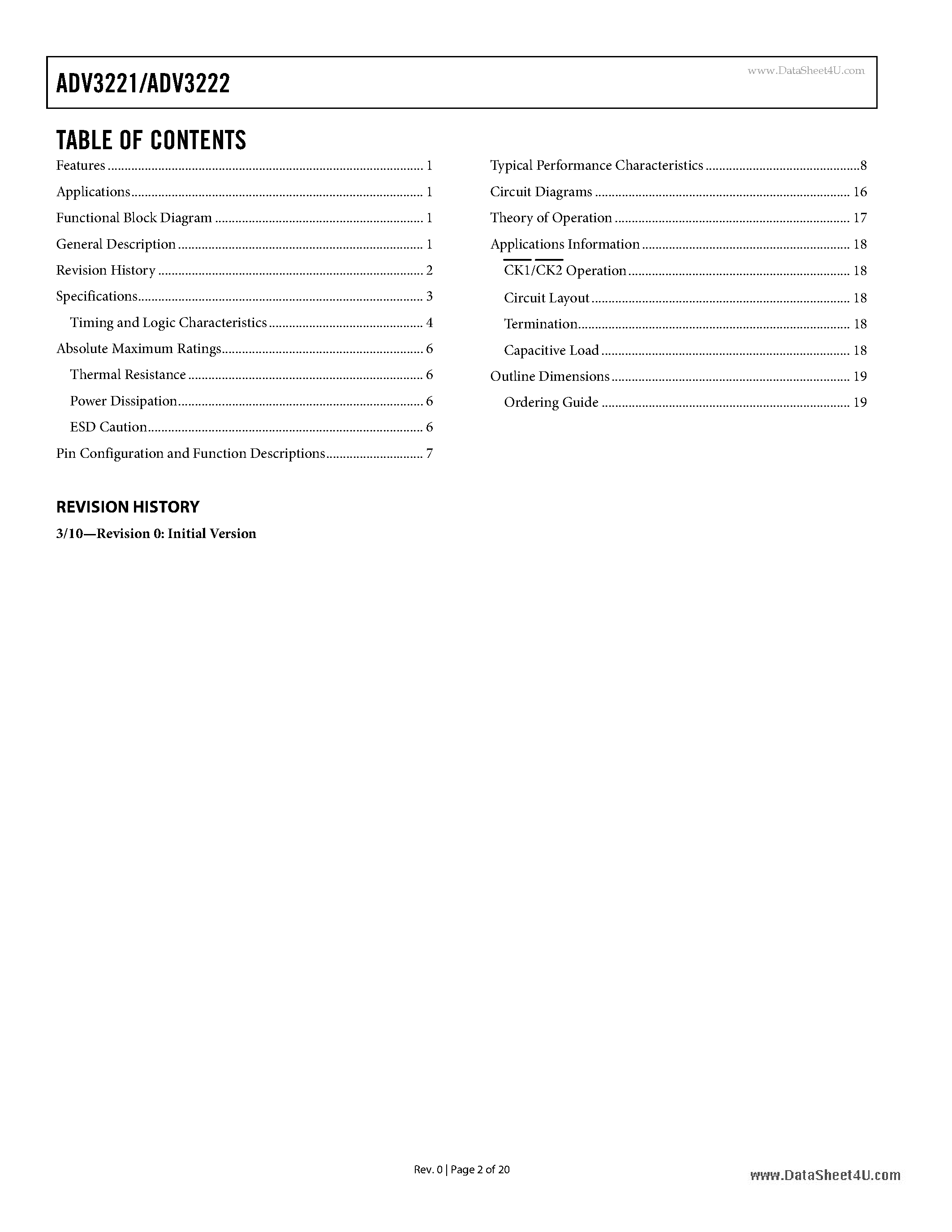 Даташит на микросхему ADV3221 страница 2 Даташит ADV3221 - 4:1 Analog Multiplexer страница 2