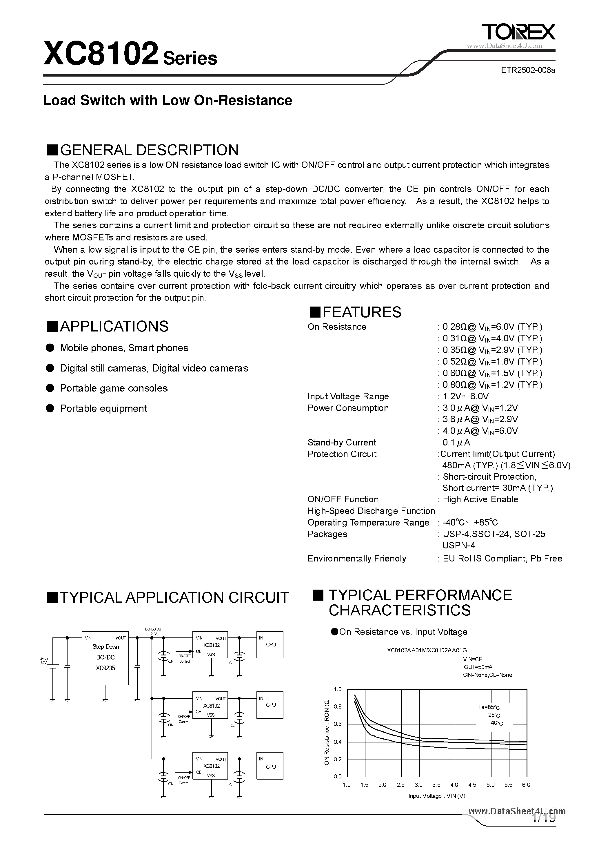 Datasheet XC8102 - Load Switch page 1
