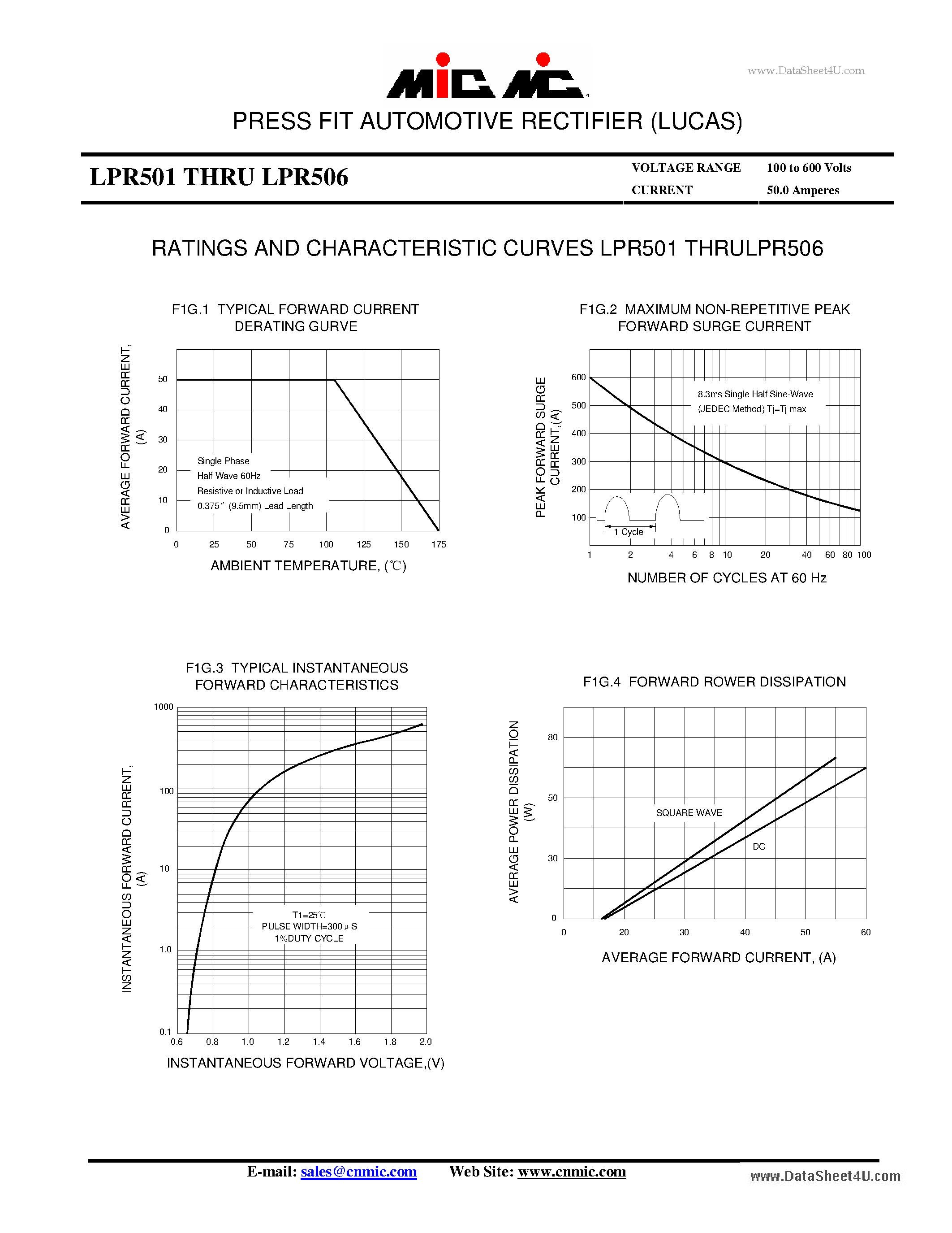 Datasheet LPR501 - PRESS FIT AUTOMOTIVE RECTIFIER (LUCAS) page 2