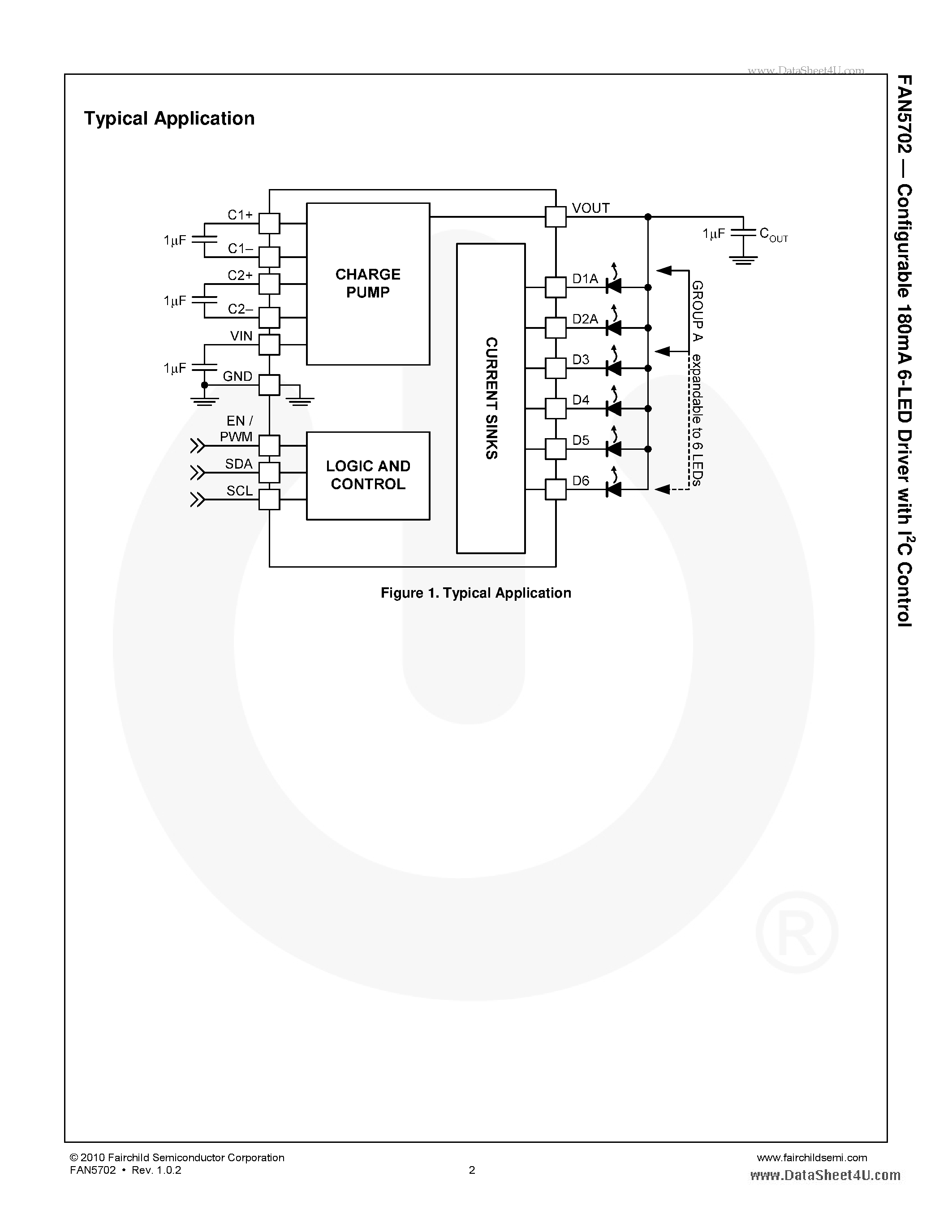Даташит FAN5702 - 6-Channel LED Driver страница 2