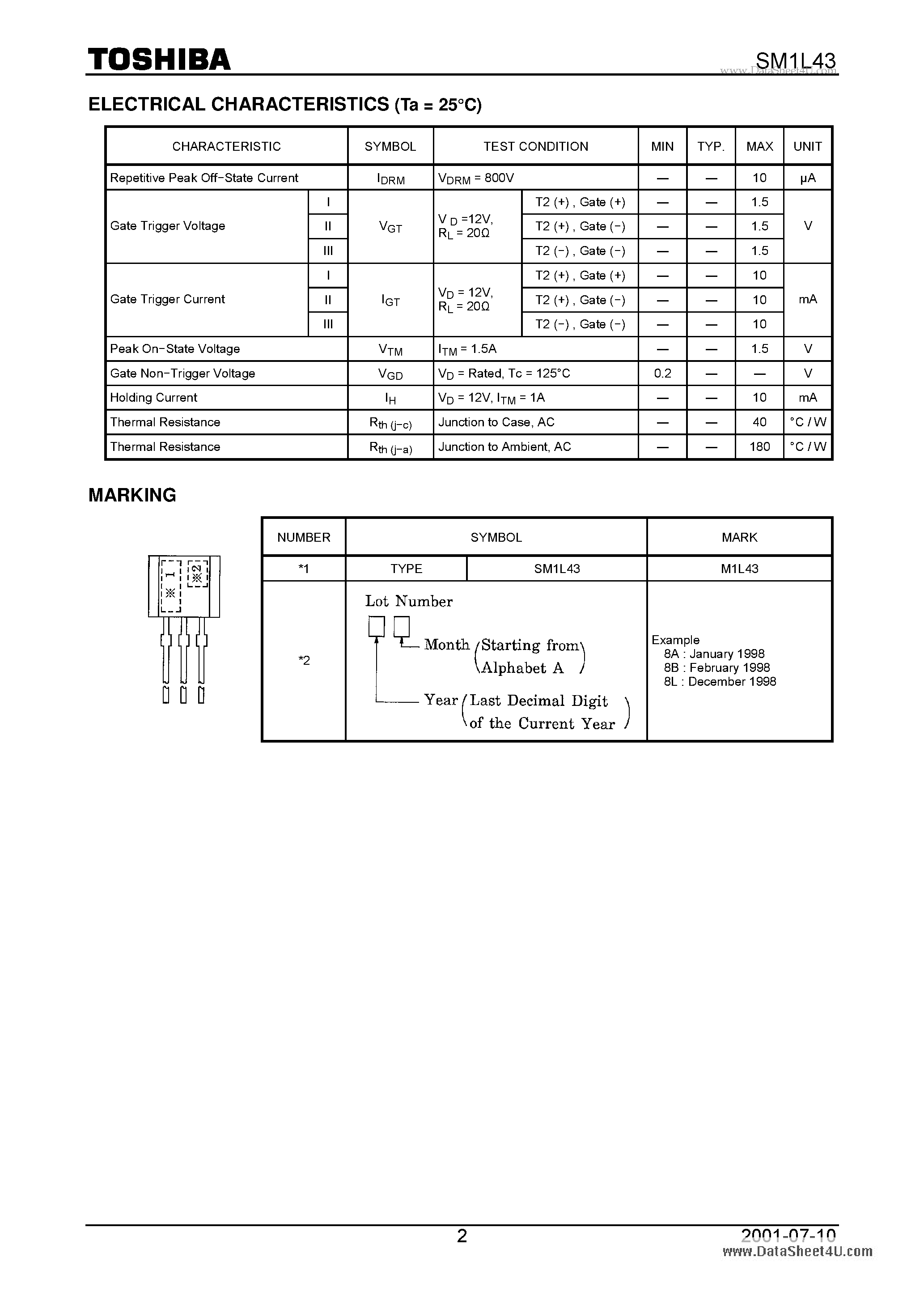 Даташит M1L43 - Search -----> SM1L43 страница 2