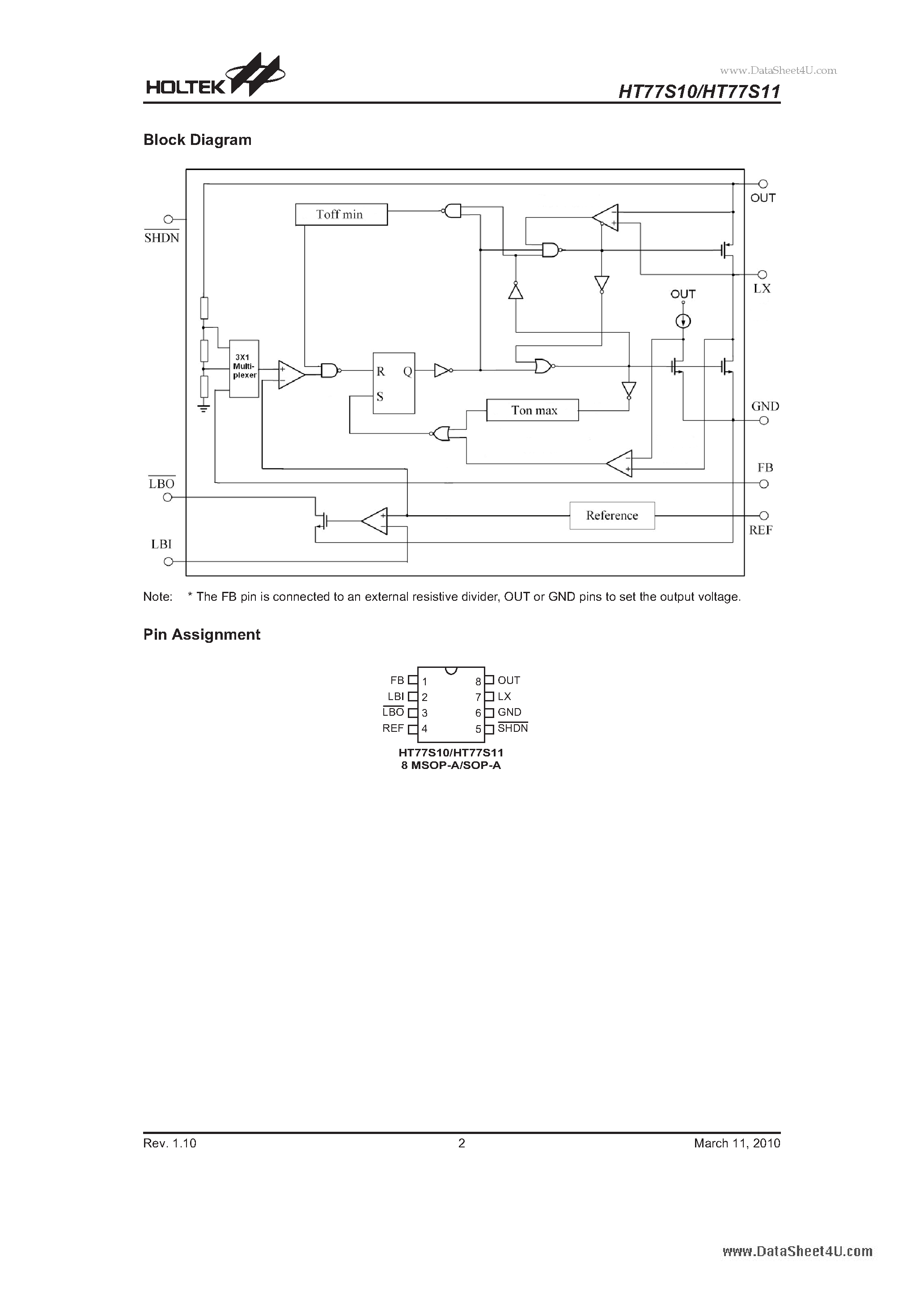 Даташит на микросхему HT77S10 страница 2 Даташит HT77S10 - High Efficiency Synchronous Step-Up DC/DC Converter страница 2