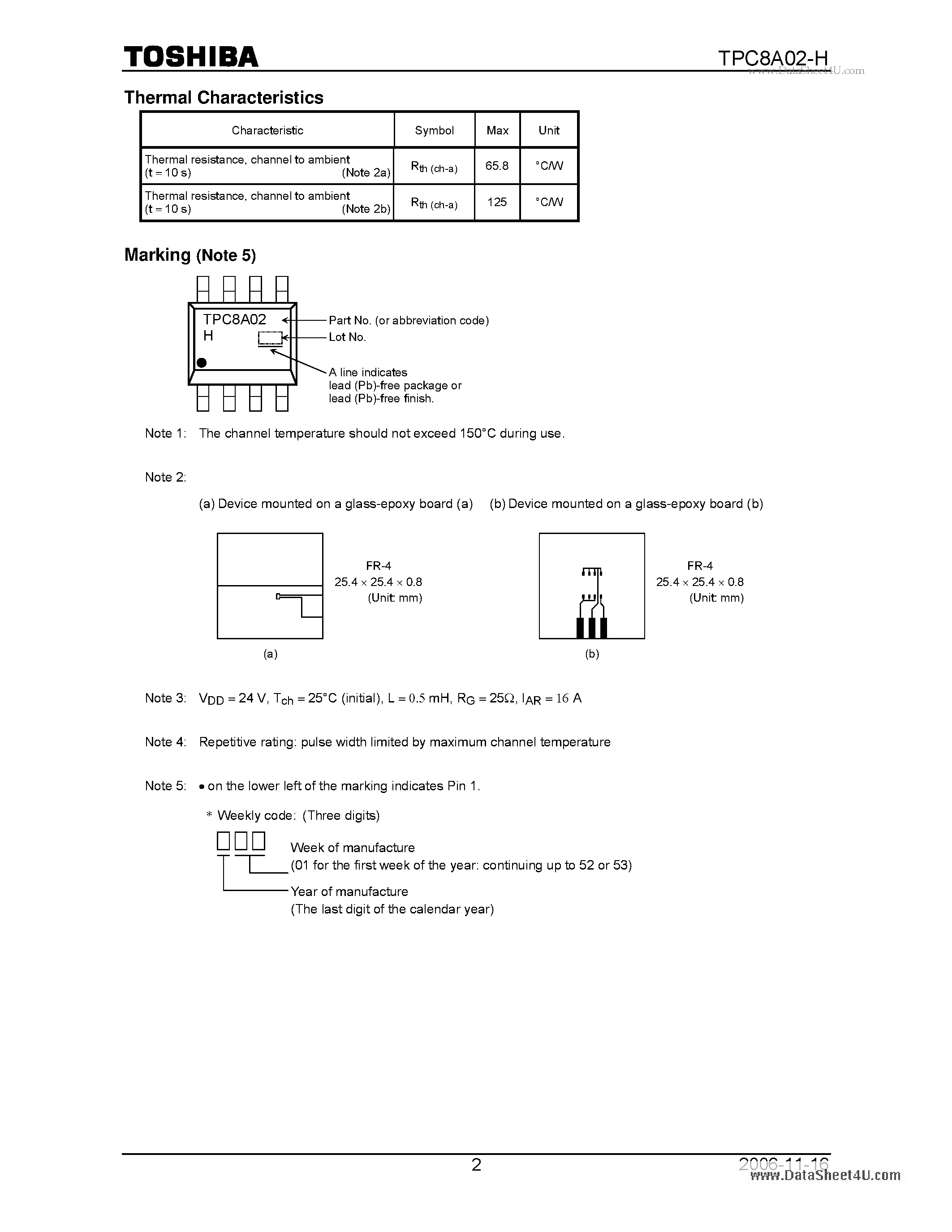 Datasheet TPC8A02-H page 2 Datasheet TPC8A02-H - High-Efficiency DC/DC Converter Applications page 2
