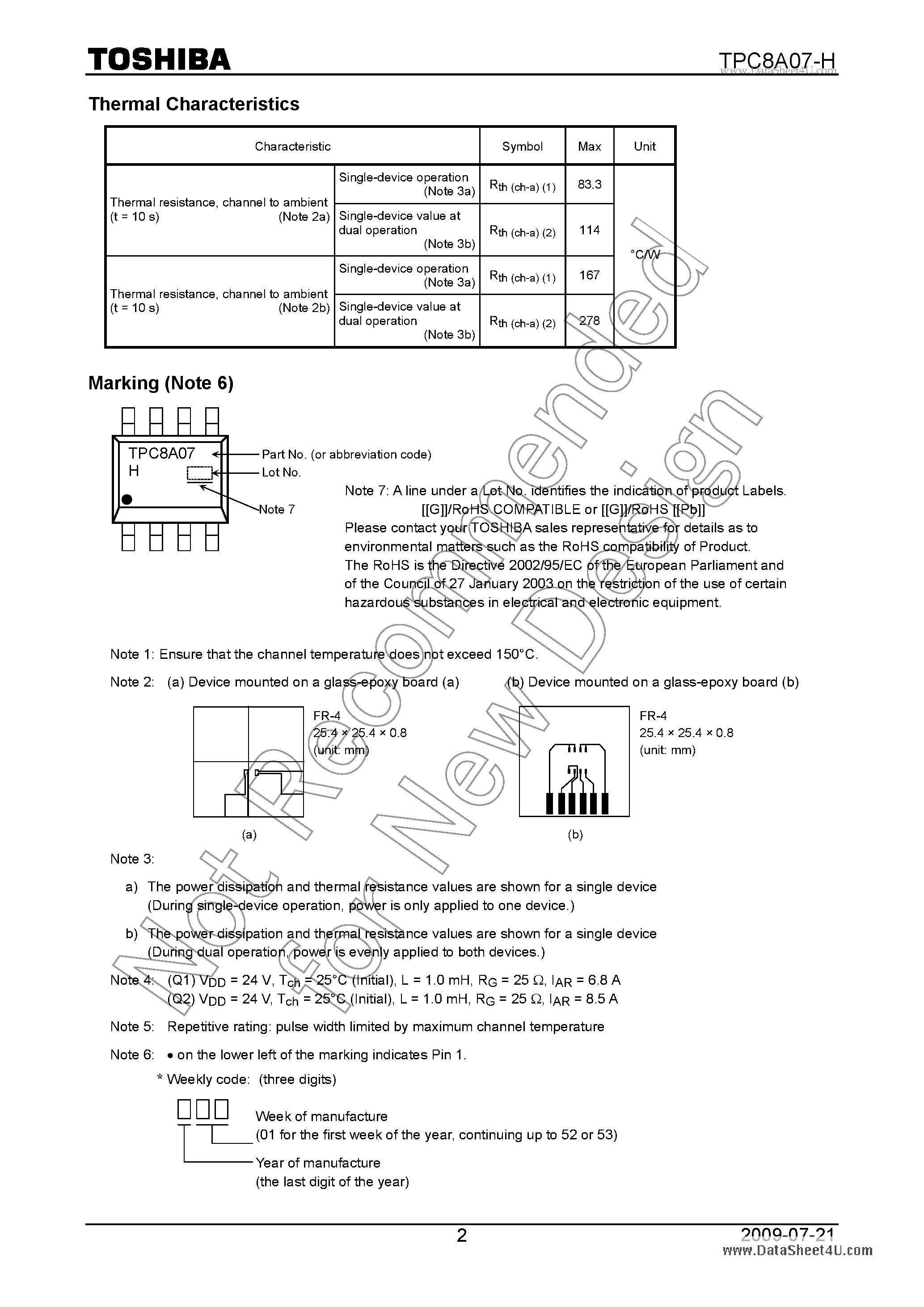 Datasheet TPC8A07-H - High-Efficiency DC/DC Converter Applications page 2