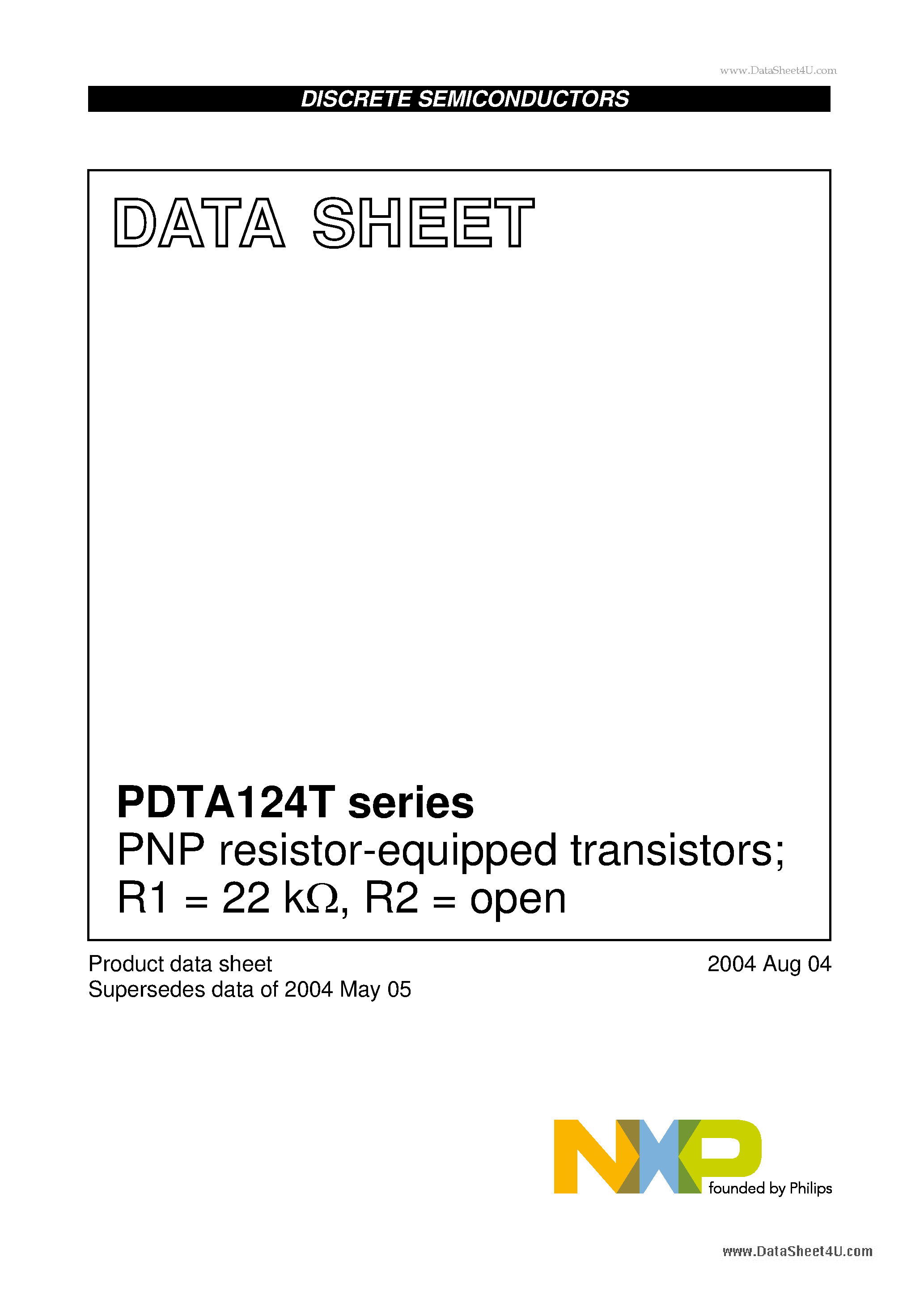Datasheet PDTA124T - PNP resistor-equipped transistors page 1
