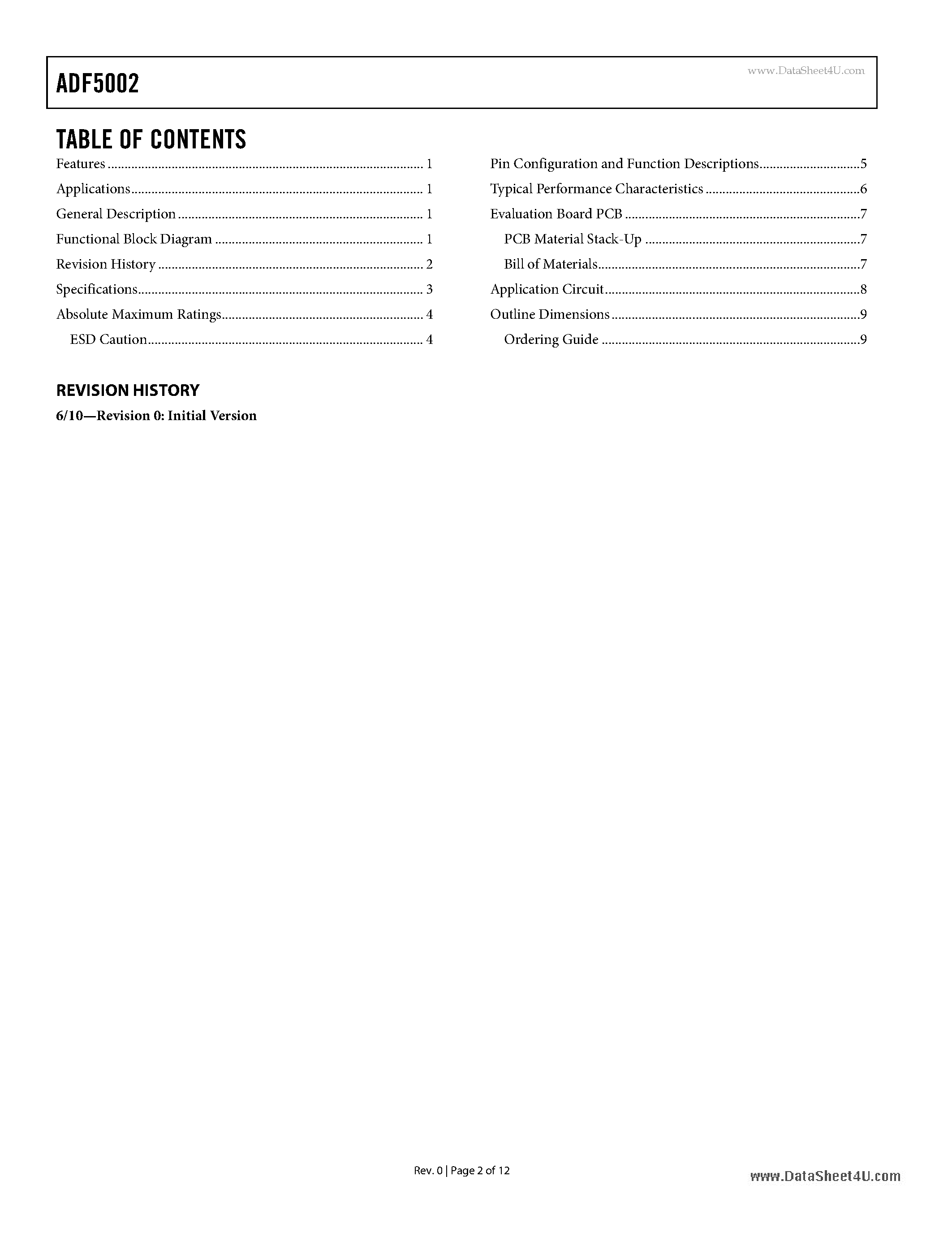 Даташит на микросхему ADF5002 страница 2 Даташит ADF5002 - 4GHz to 18GHz Divide-by-8 Prescaler страница 2