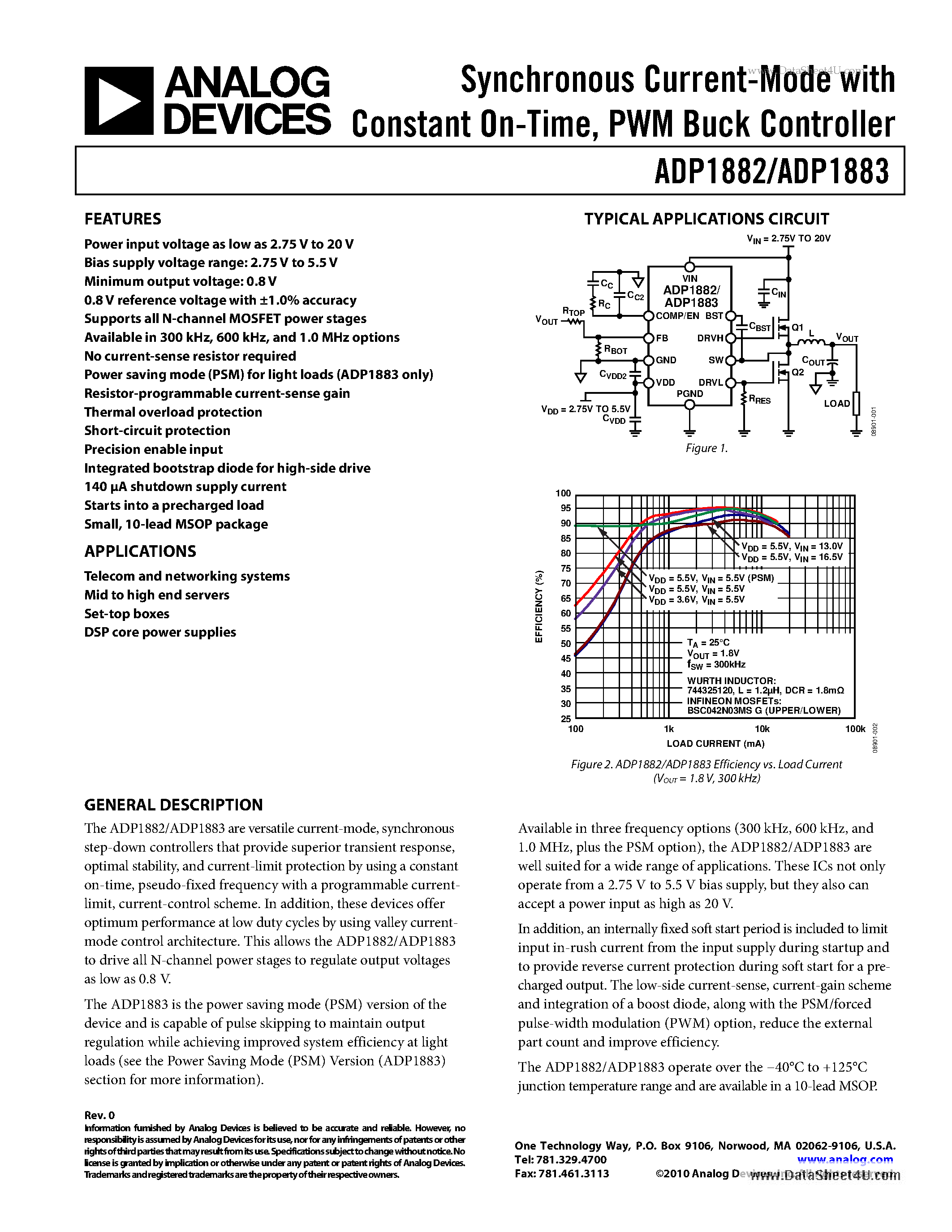Datasheet ADP1882 - Synchronous Current-Mode page 1